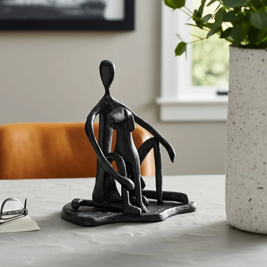 9" Mans Best Friend Sculpture, Black - Image 13
