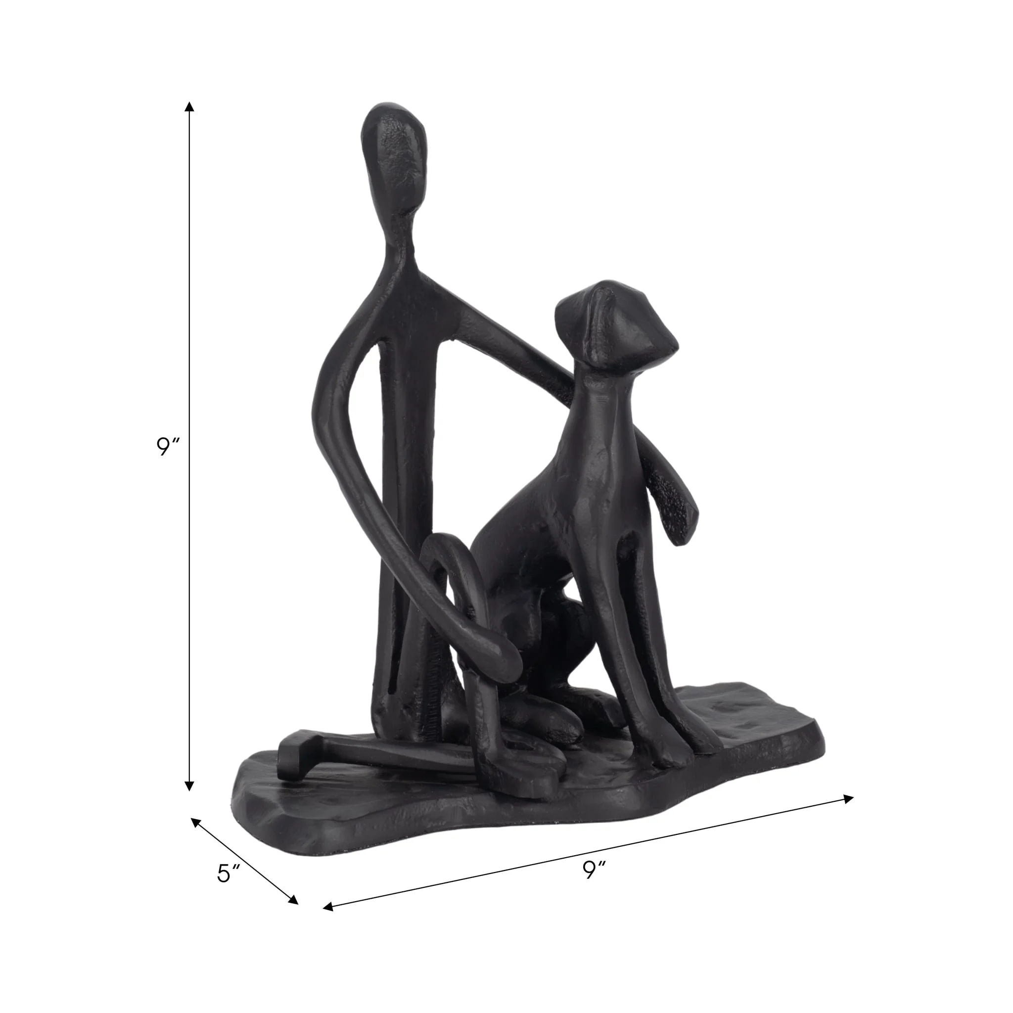 9" Mans Best Friend Sculpture, Black - Image 8