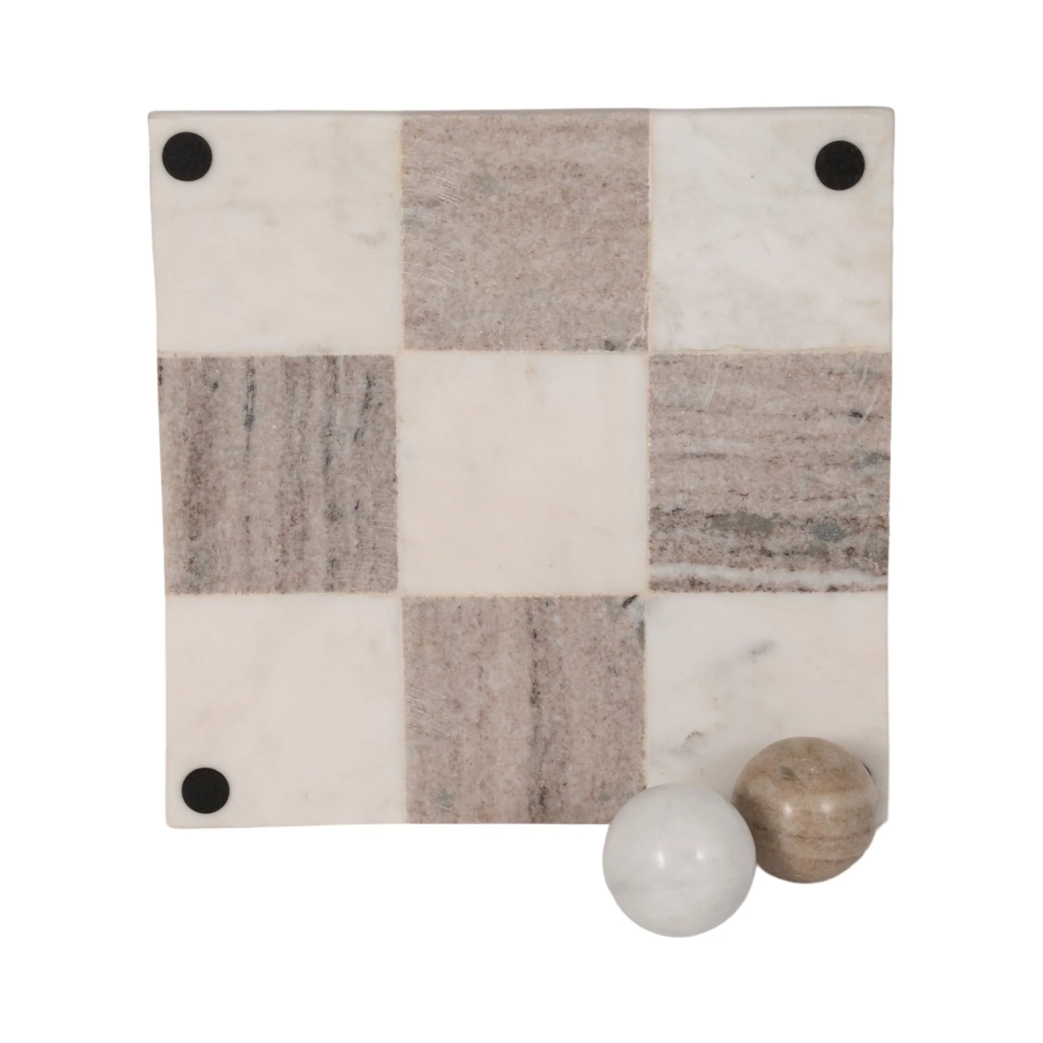 9" Marble Tic-tac-toe, White/beige - Image 6