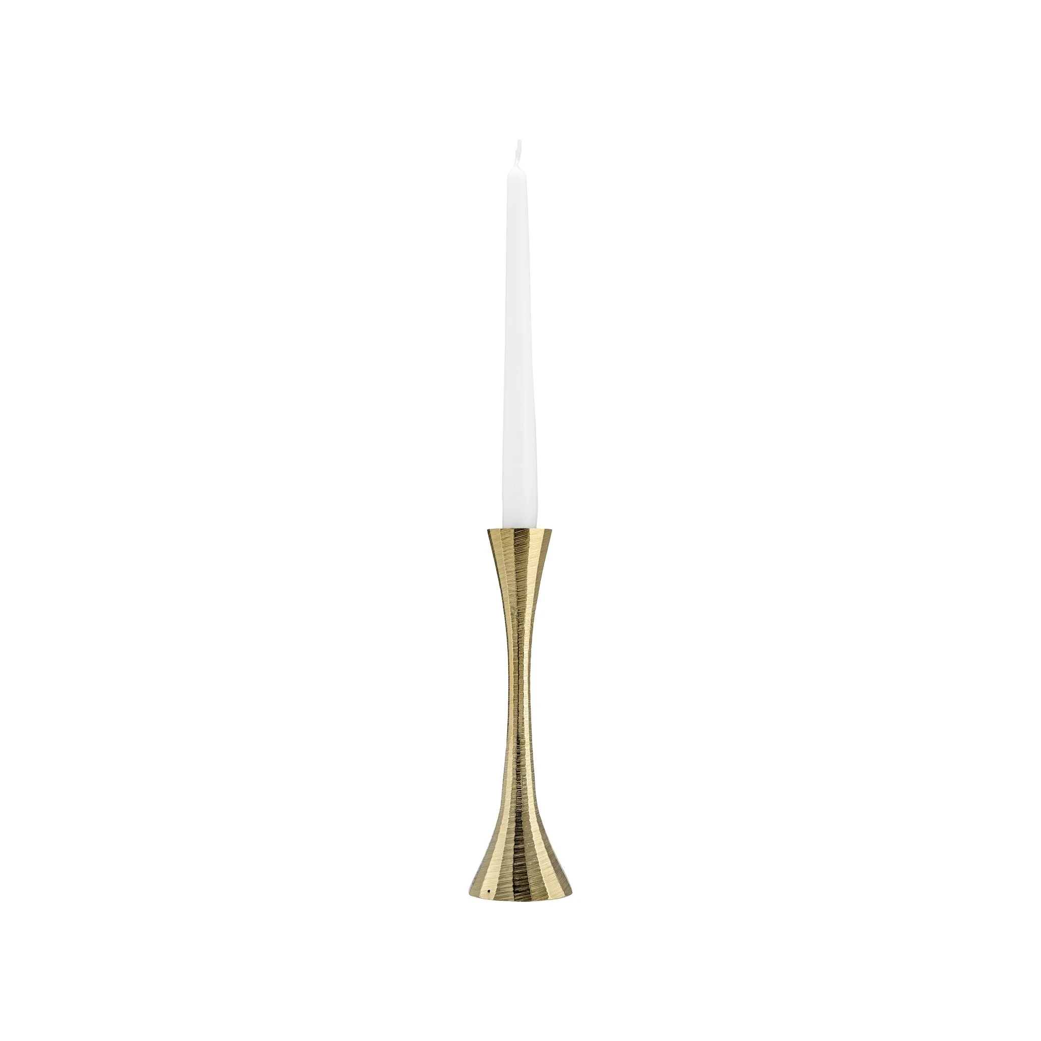 9" Metal, Taper Candle Holder, Brass - Image 2