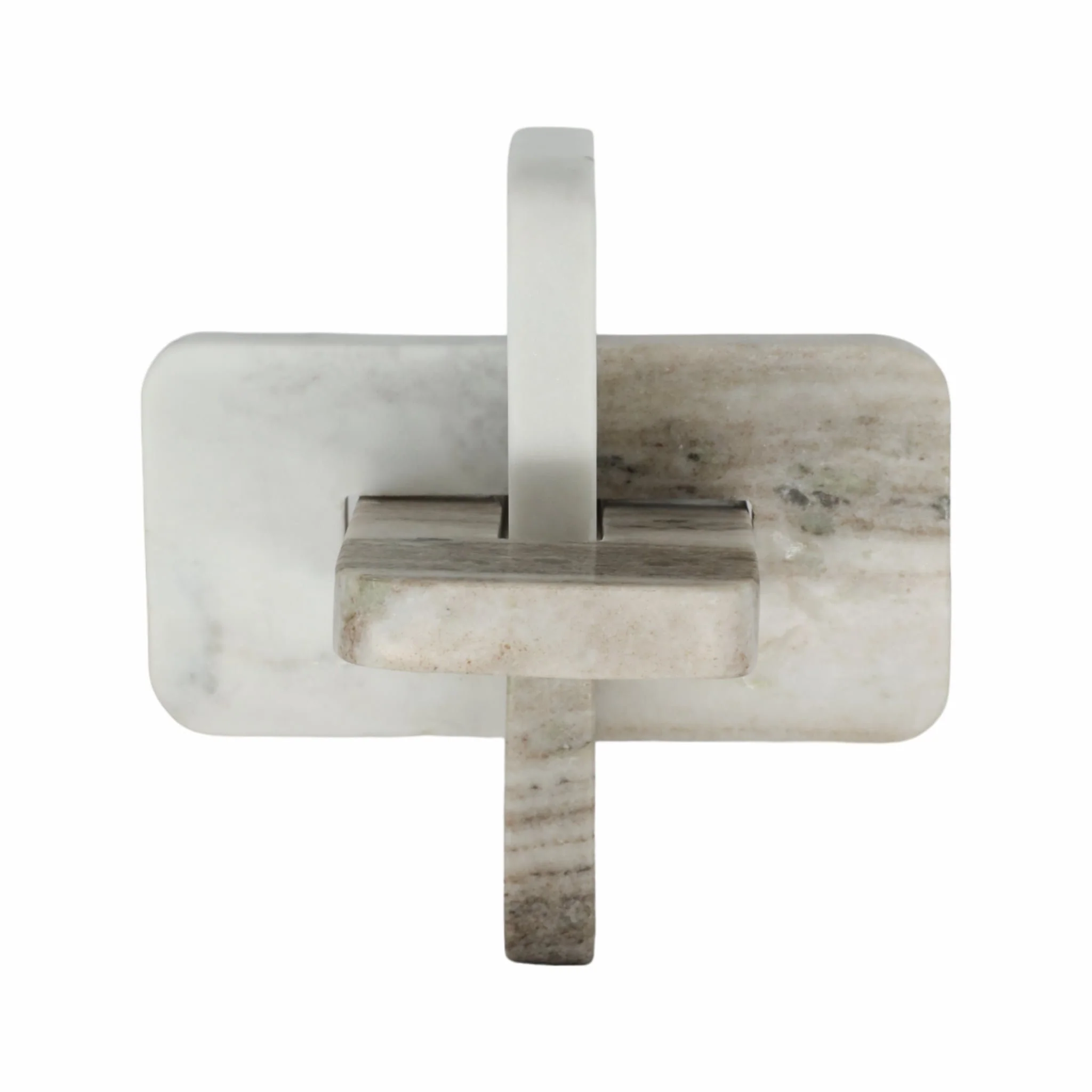 9" Onyx & White Marble Knot, White/tan - Image 2