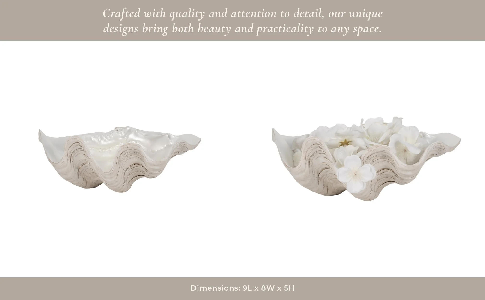 9" Pearlized Shell Bowl, Ivory - Image 13