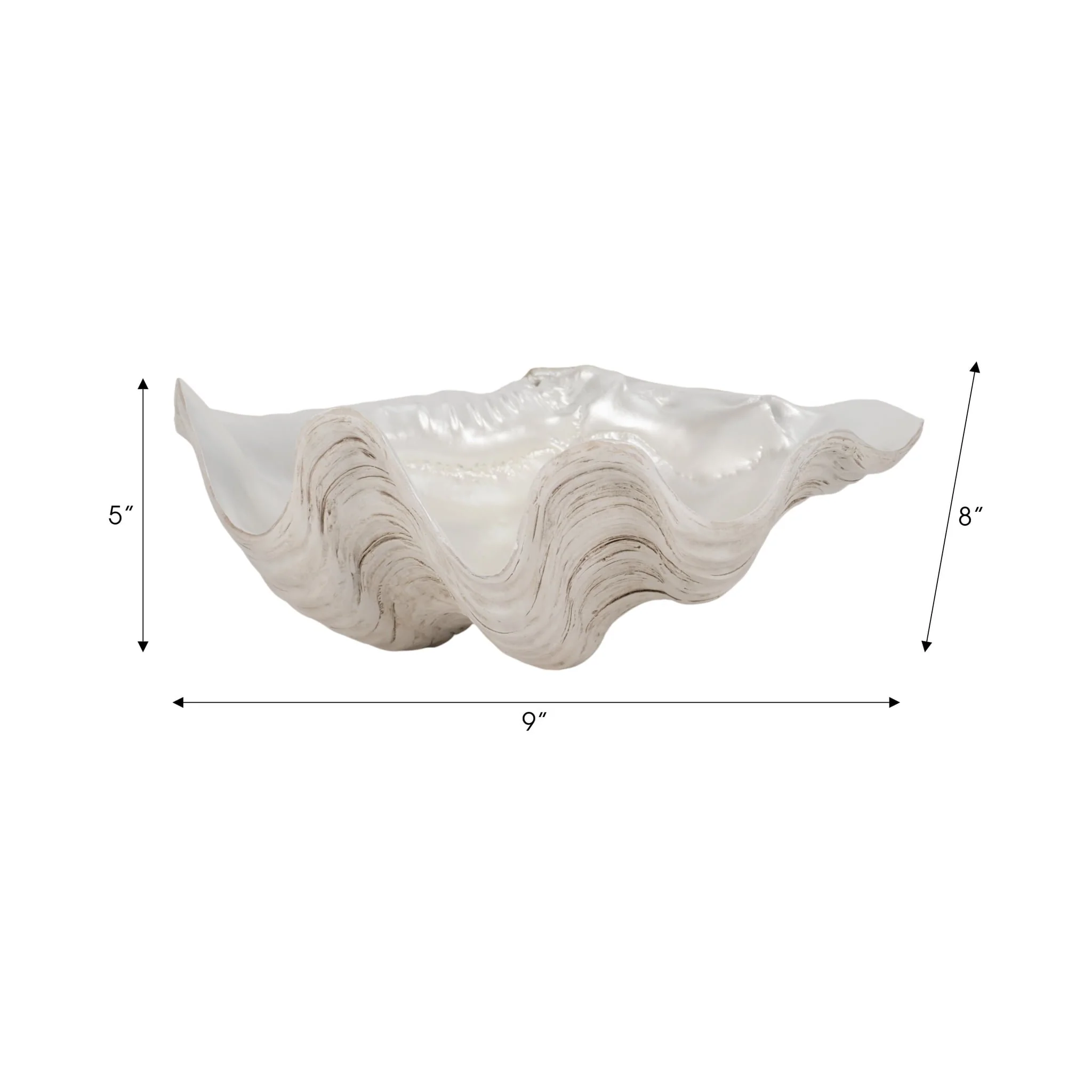 9" Pearlized Shell Bowl, Ivory - Image 9