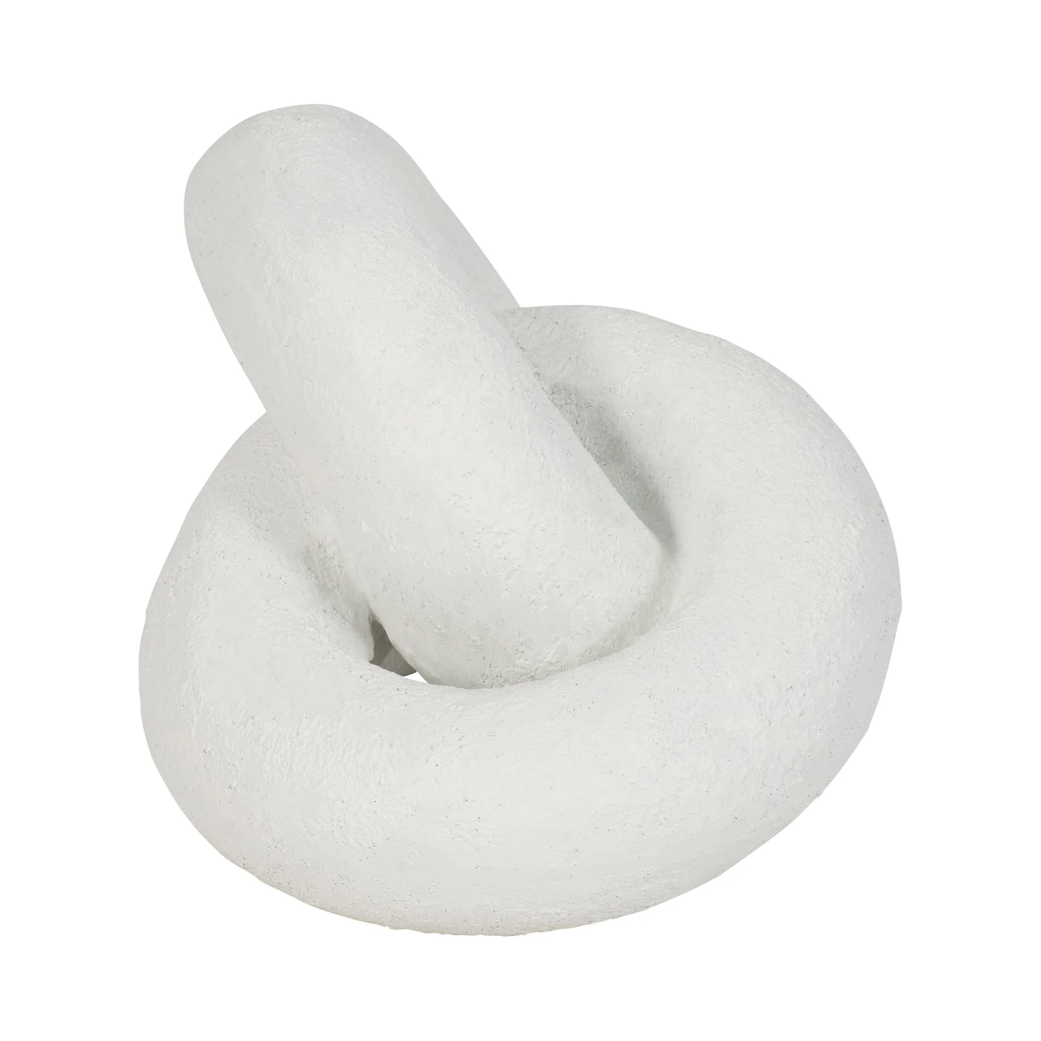 9" Resin Knot Decor Rough Finish, White - Image 3