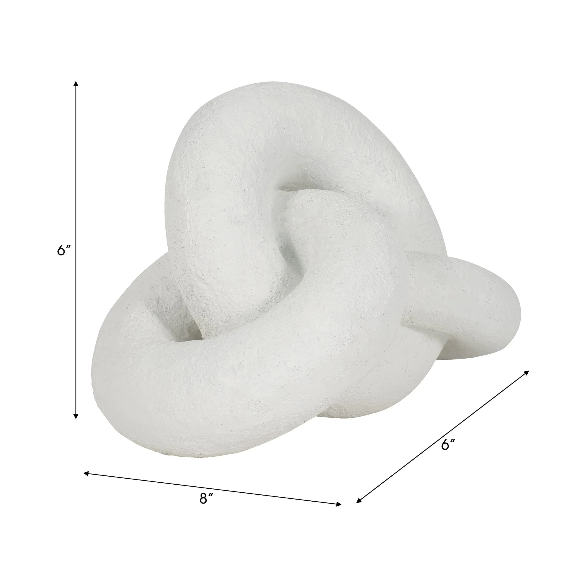 9" Resin Knot Decor Rough Finish, White - Image 8