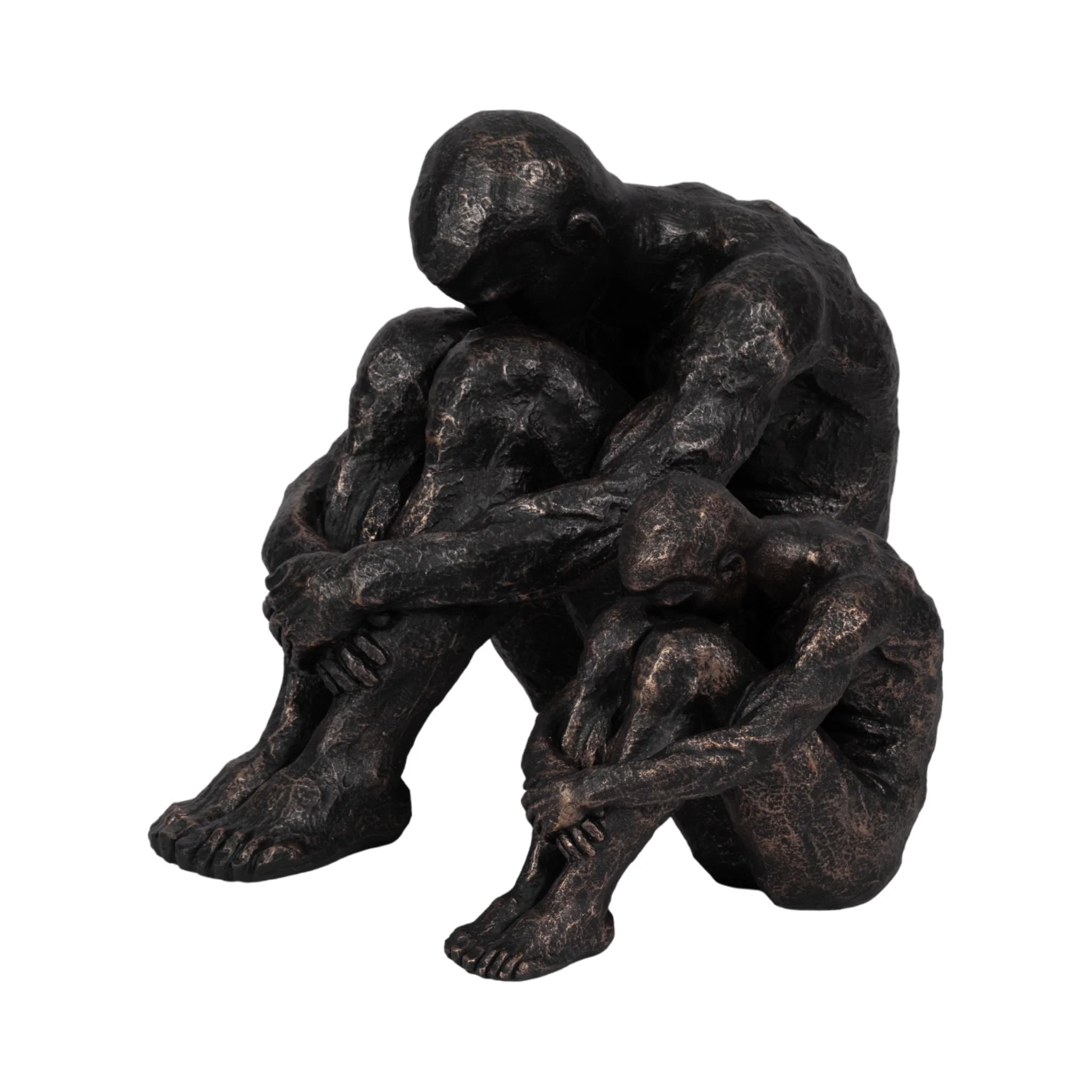 9" Sitting Man, Bronze - Image 8