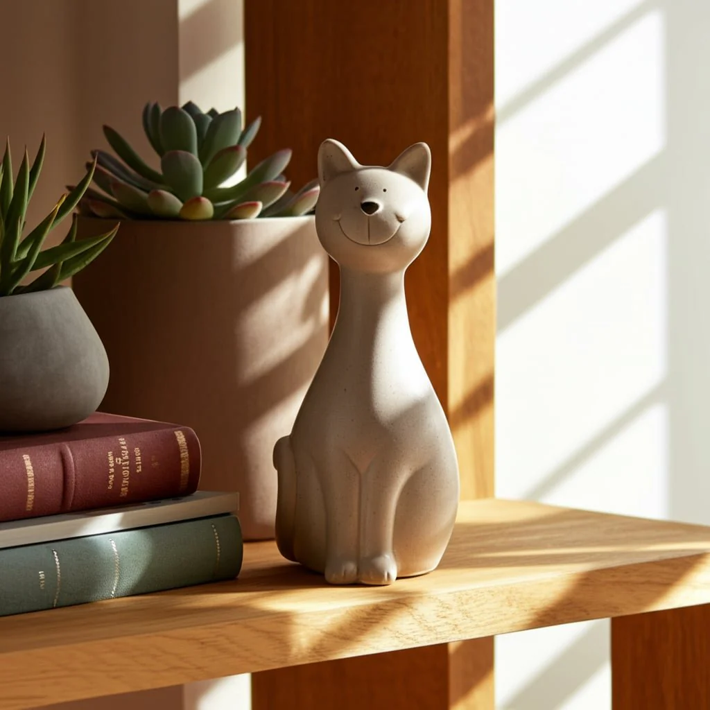 9" Skinny Sitting Kitty, Grey - Image 12