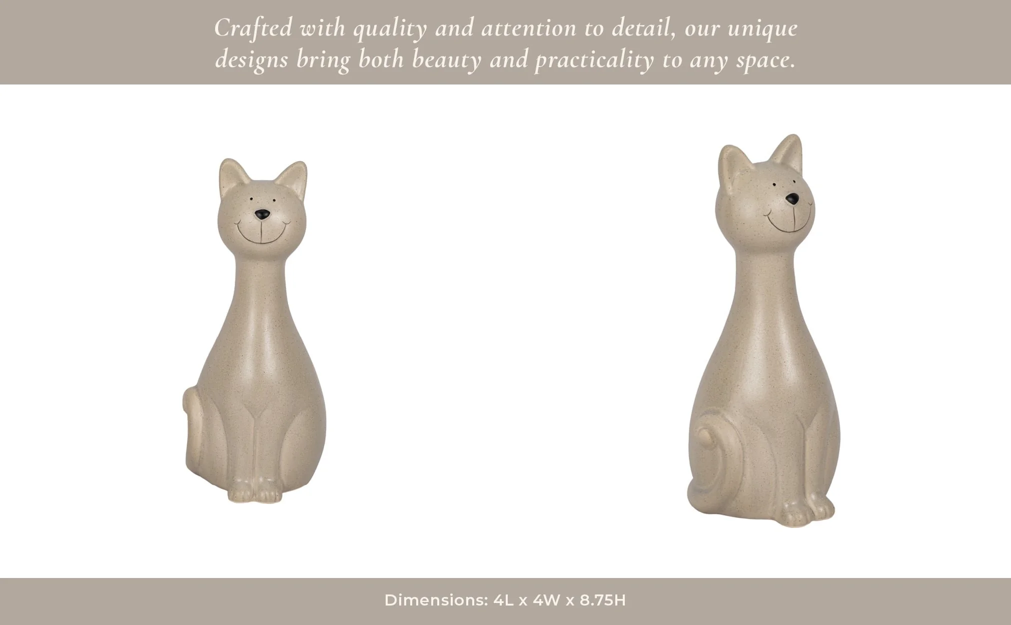 9" Skinny Sitting Kitty, Grey - Image 13