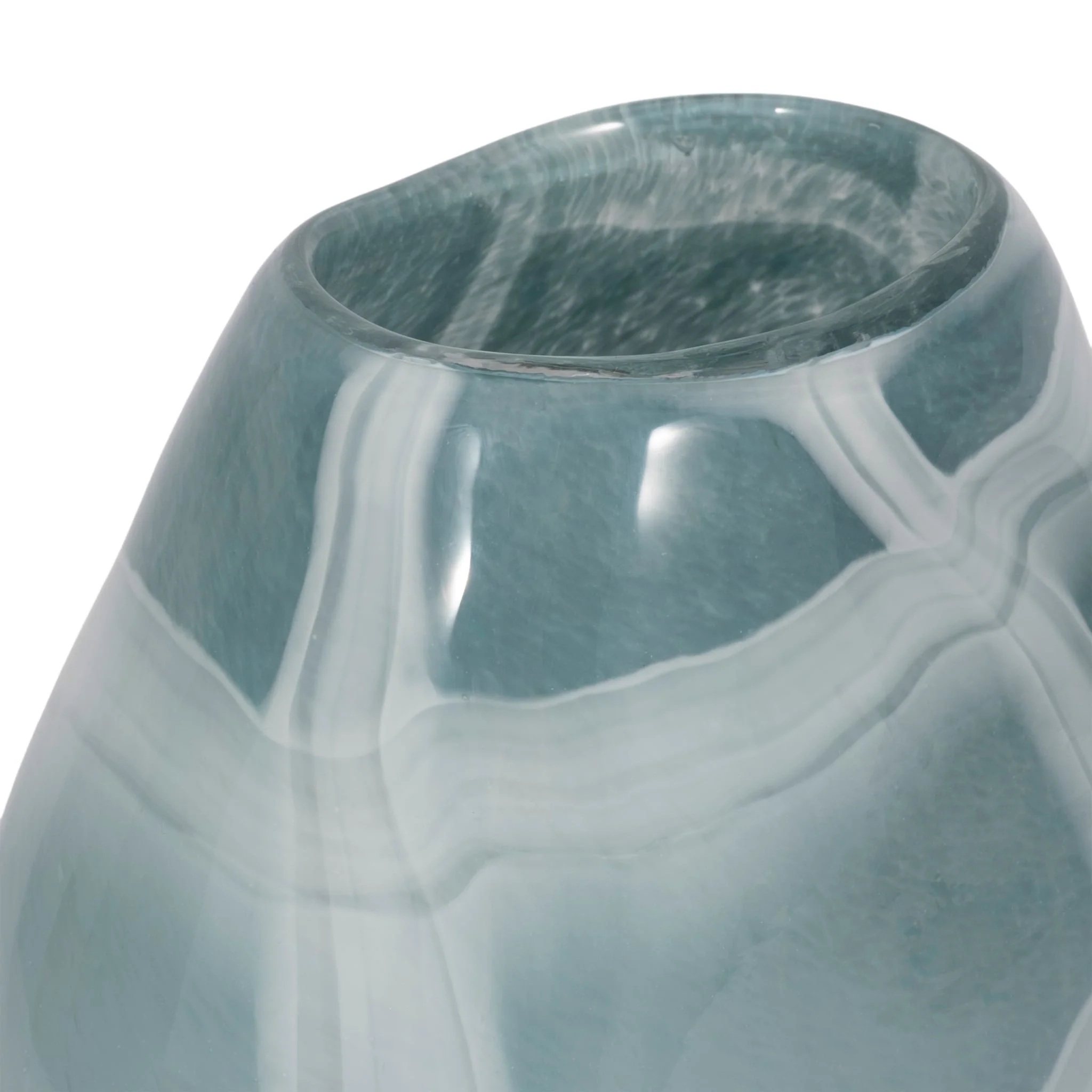 9" Slim Swirled Vase, Blue/white - Image 5