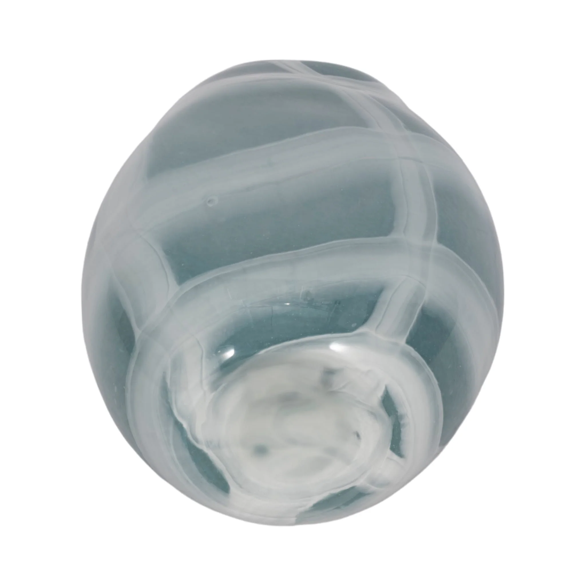 9" Slim Swirled Vase, Blue/white - Image 7