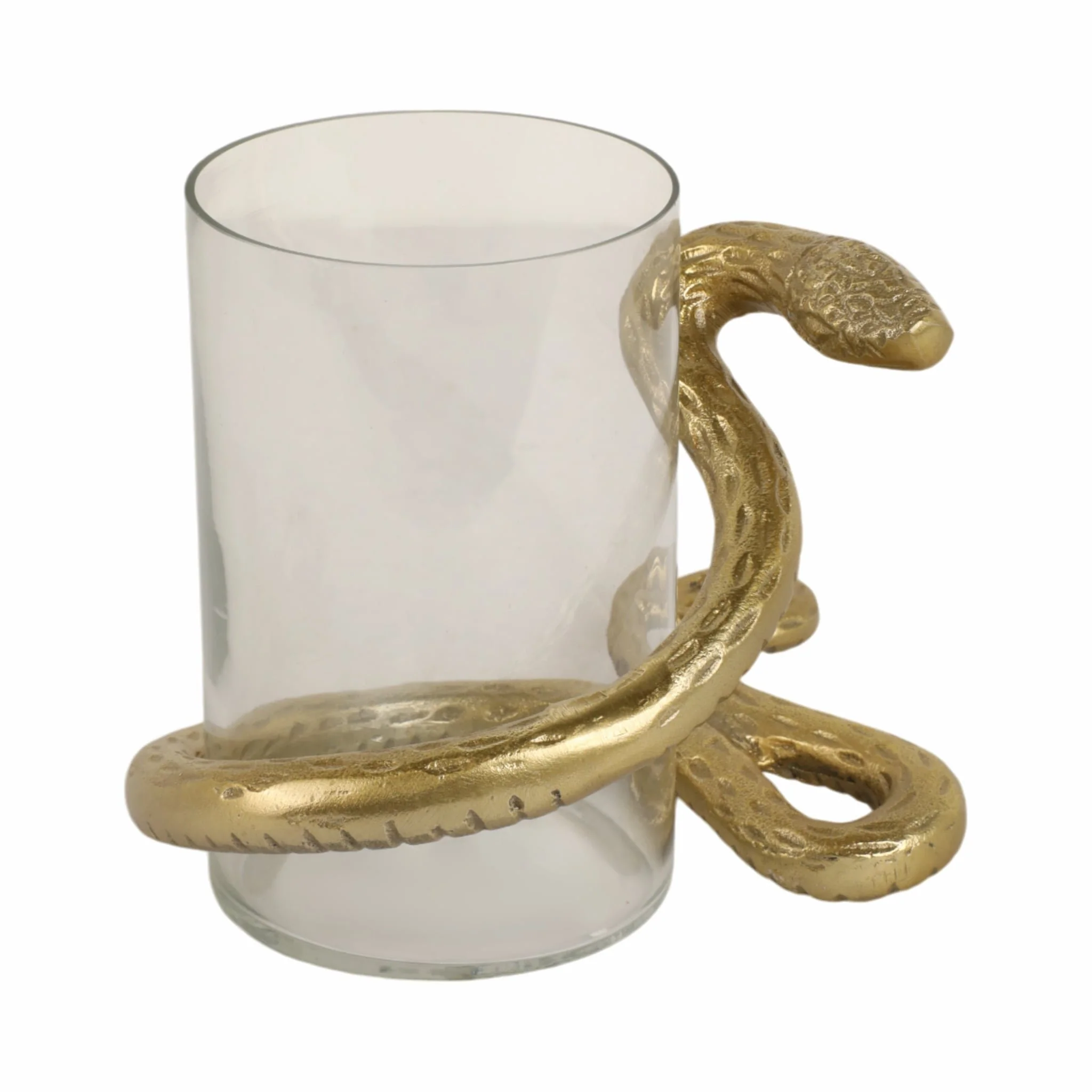 9" Snake Around Pillar Holder, Gold - Image 3