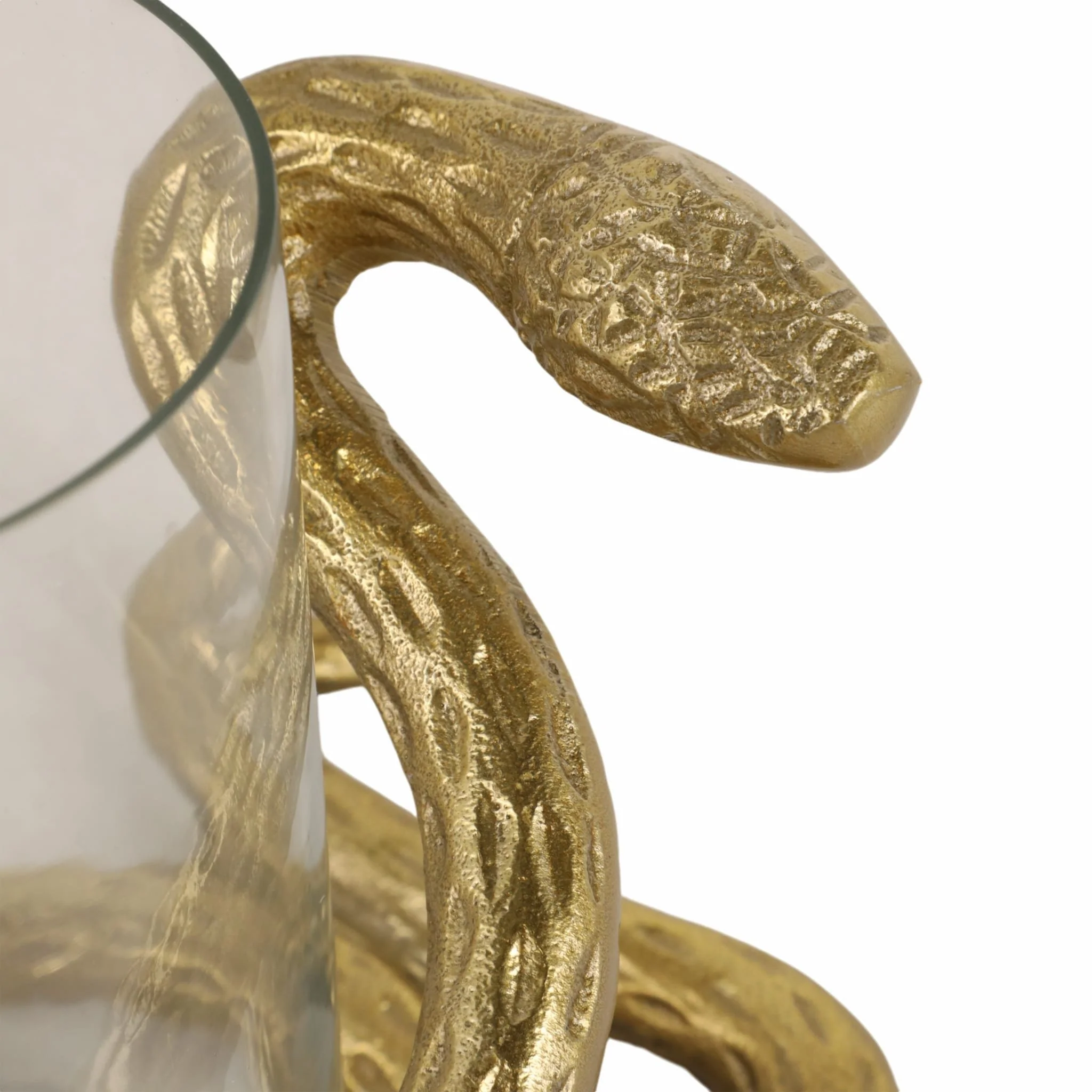 9" Snake Around Pillar Holder, Gold - Image 6