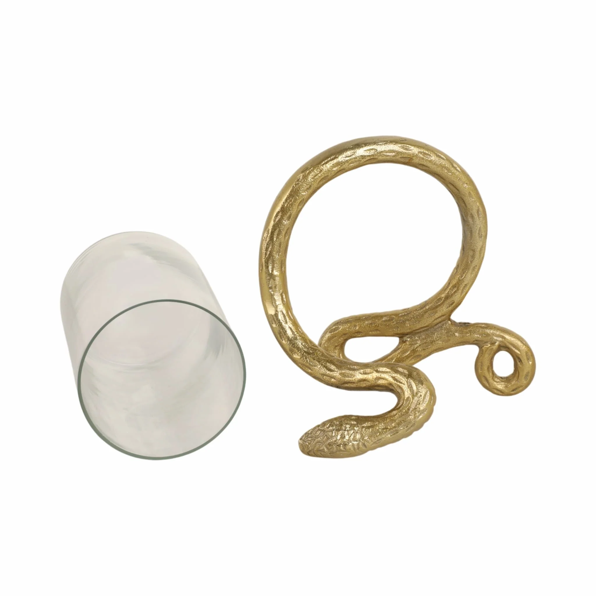 9" Snake Around Pillar Holder, Gold - Image 7