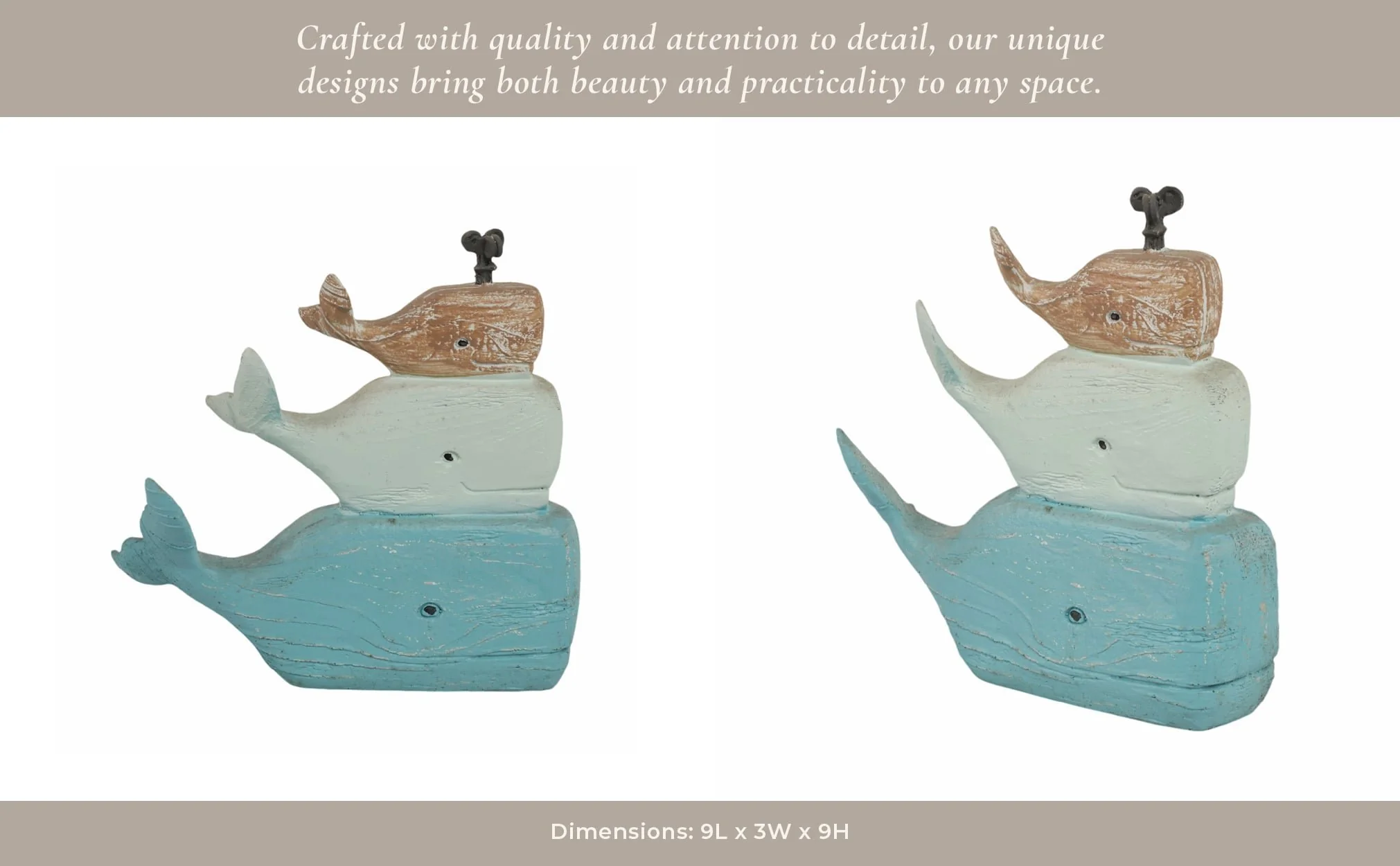 9" Stack Of 3 Whales, Multi - Image 14