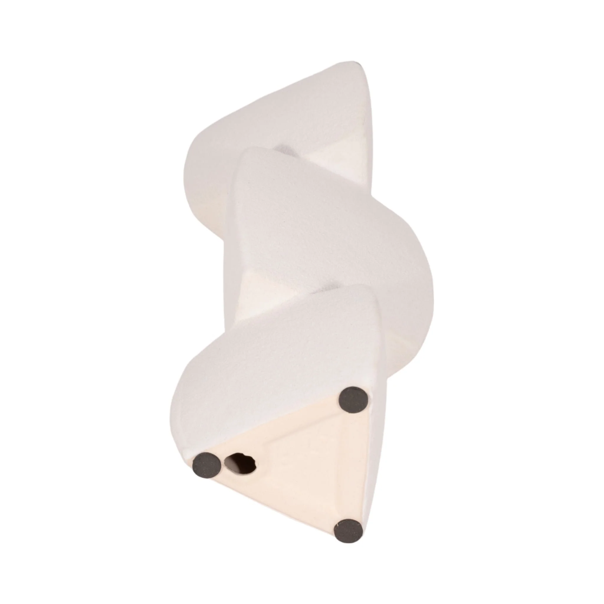 9" Stacked Objects Taper Holder Sand Glaze, White - Image 7