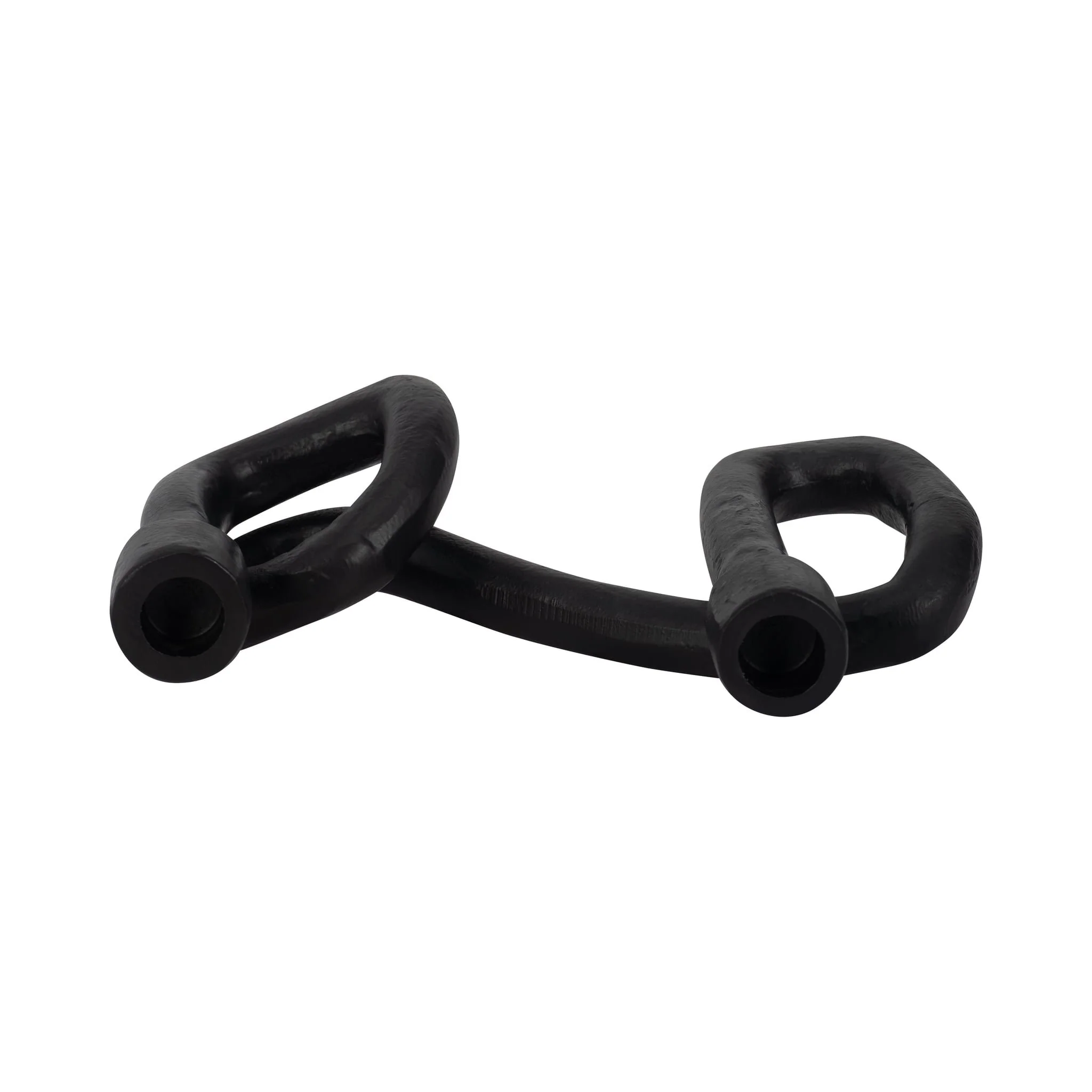 9" Swirled 2 Taper Candleholder, Black - Image 7