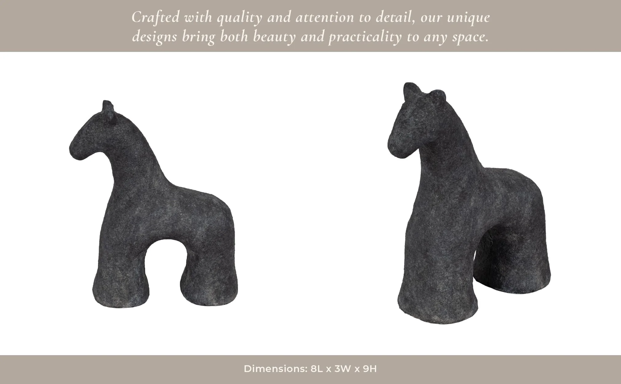 9" Textured Horse, Black - Image 12