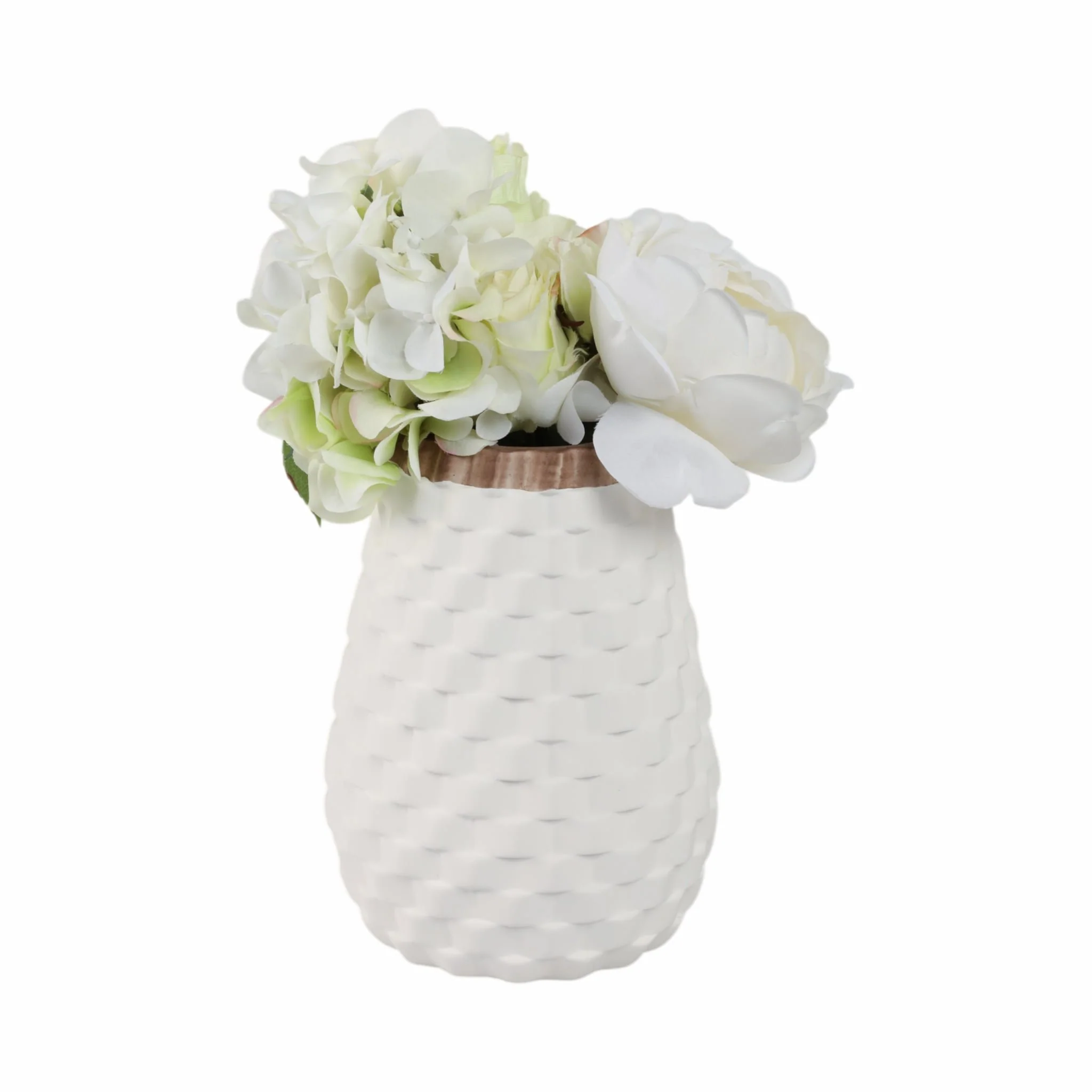9" Textured Vase, White - Image 2