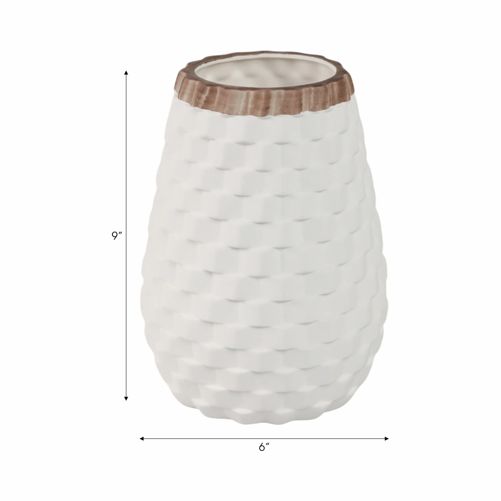 9" Textured Vase, White - Image 8