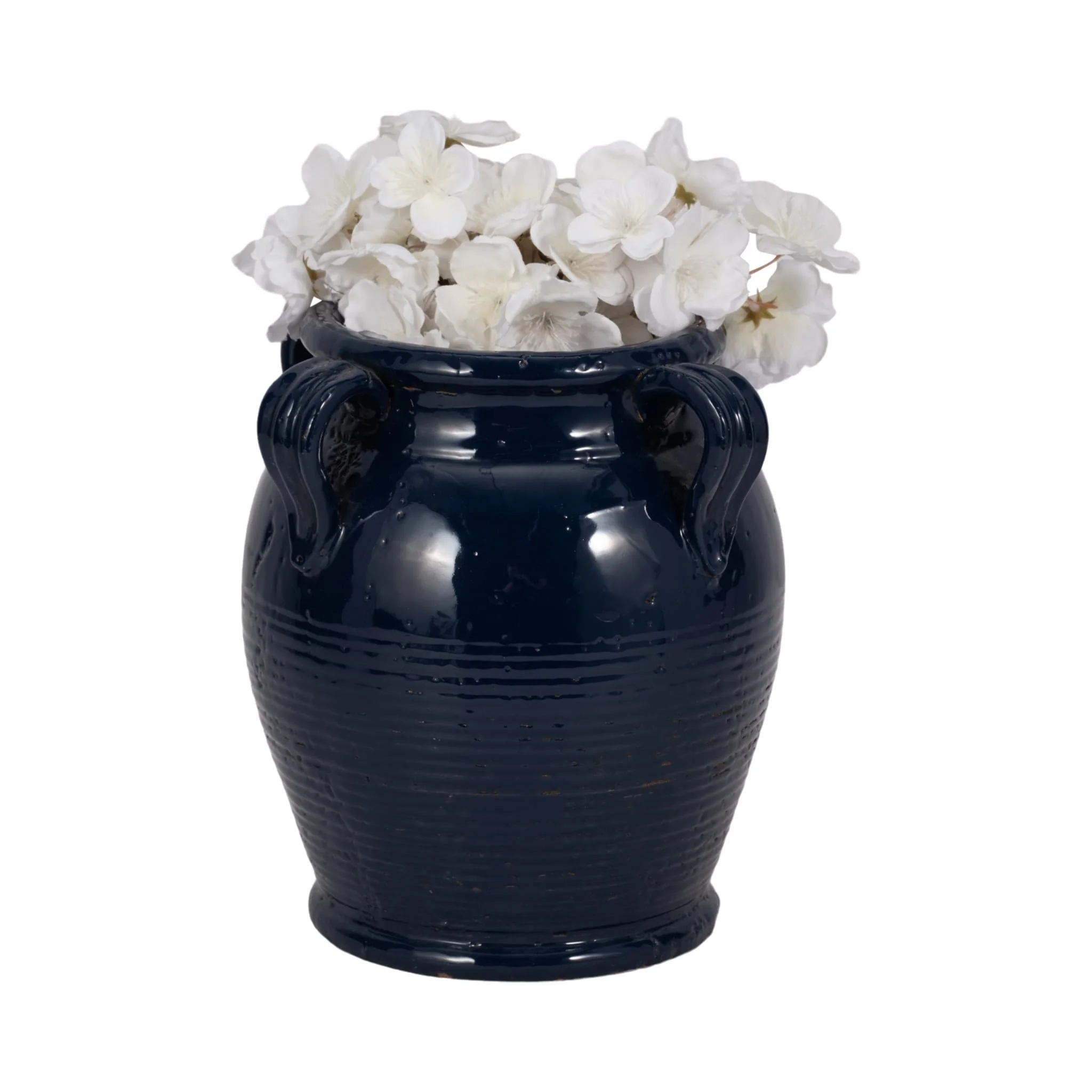 9" Vase With Handles, Navy Blue - Image 2