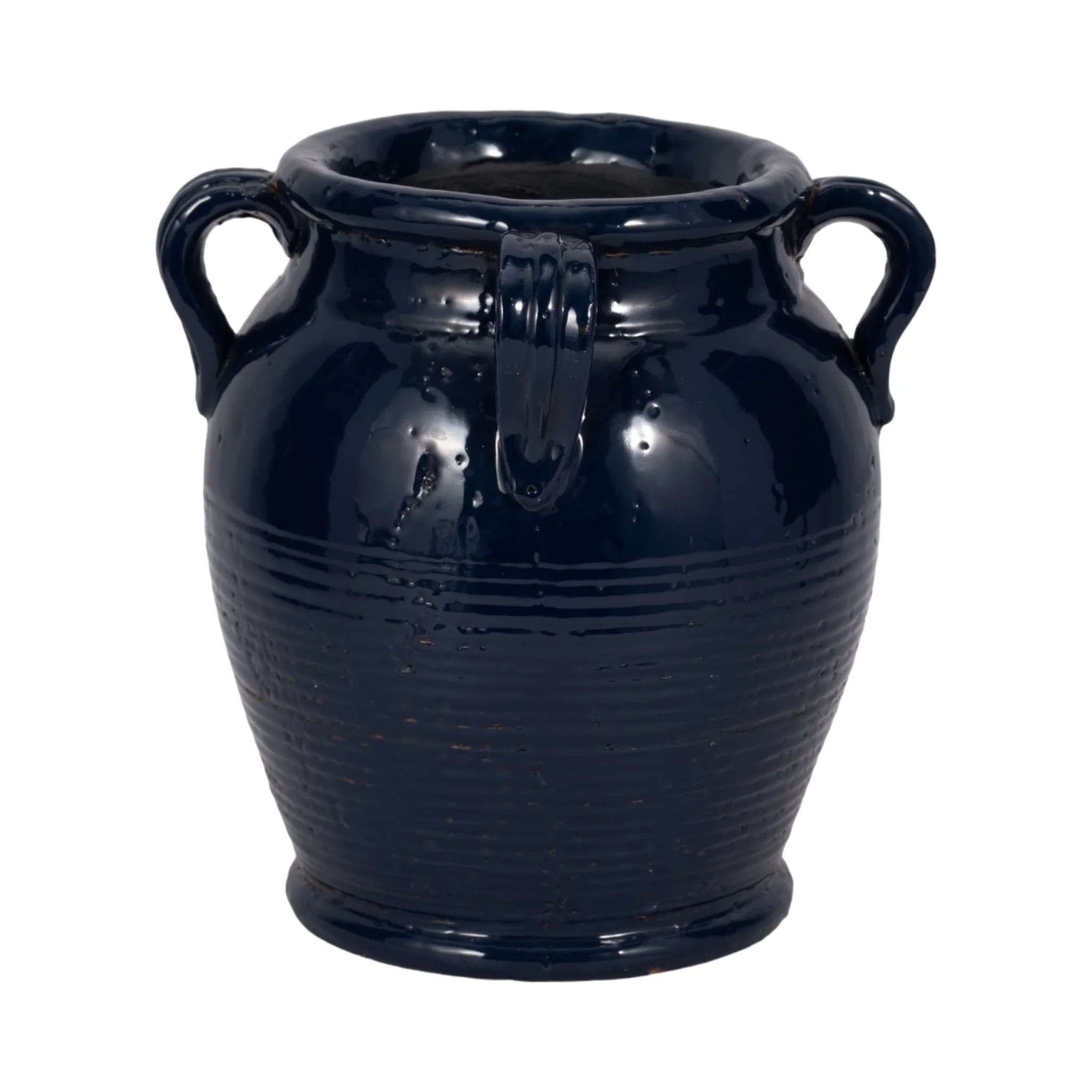 9" Vase With Handles, Navy Blue - Image 3