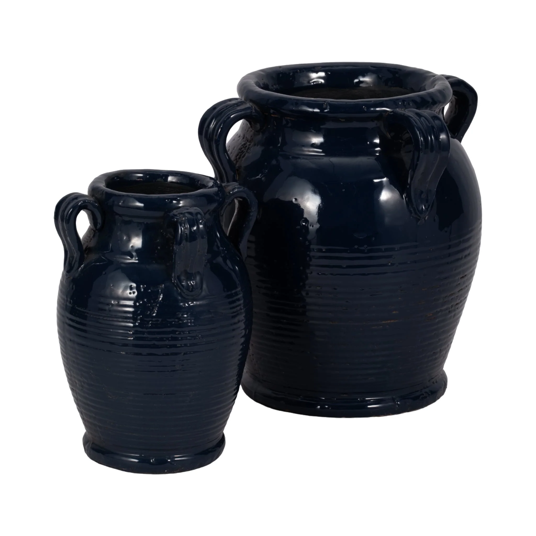 9" Vase With Handles, Navy Blue - Image 7