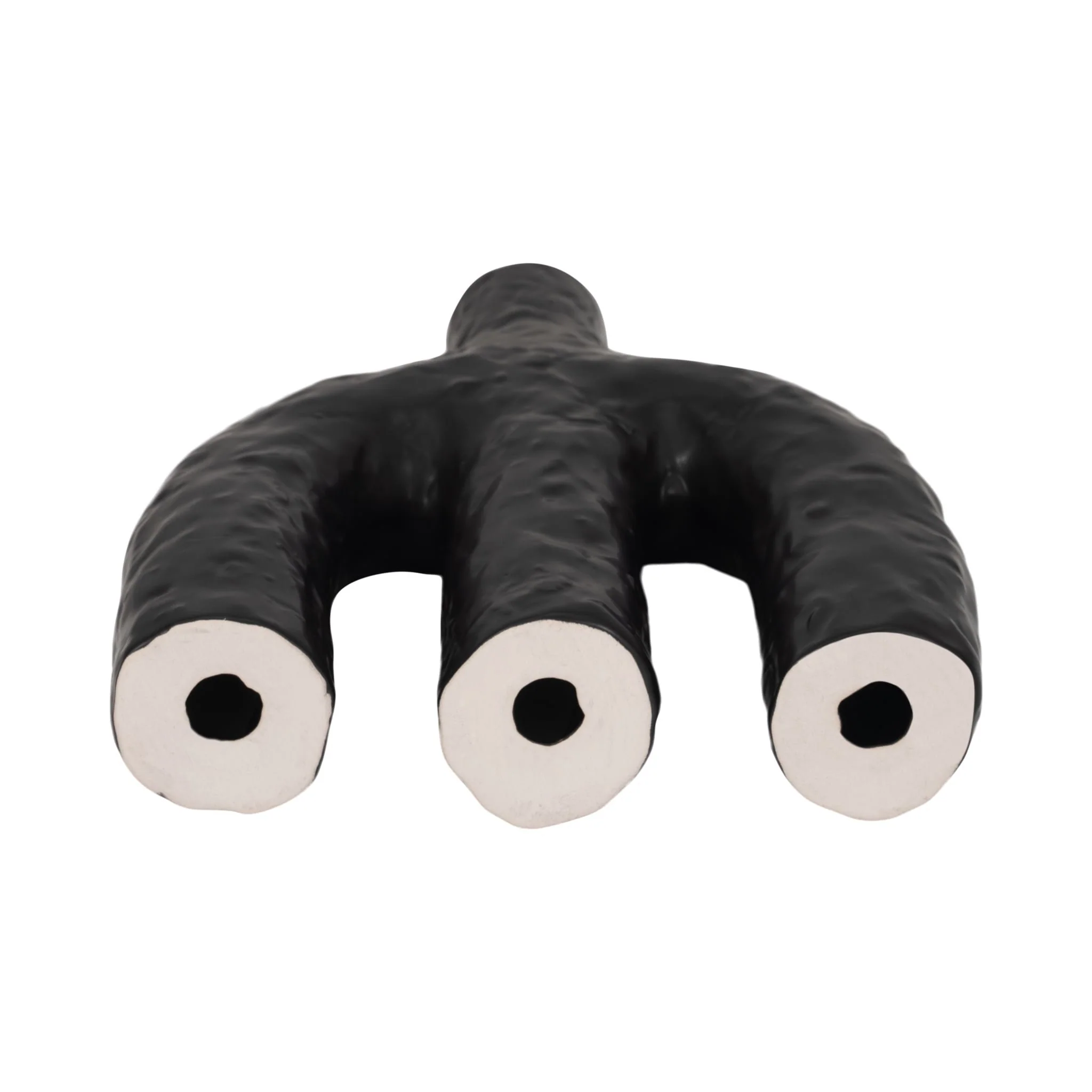 9" Volcano Texture Double Arched Taper Holder, Bla - Image 7