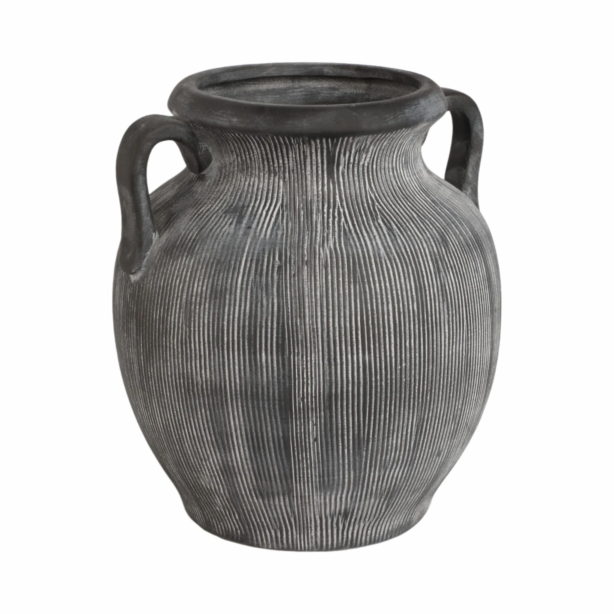 9" Weathered Jug With Handles, Black - Image 3