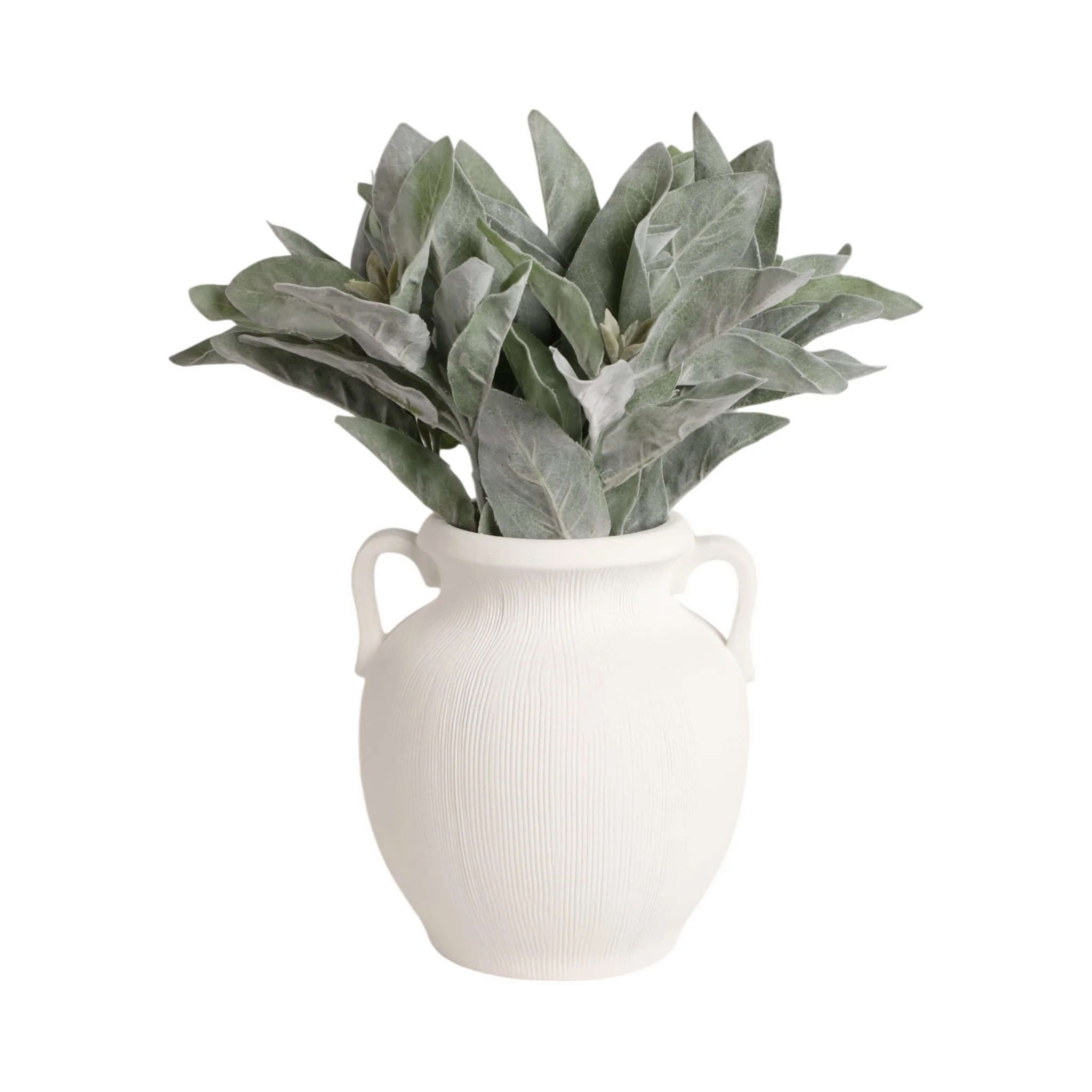 9" Weathered Jug With Handles, White - Image 2