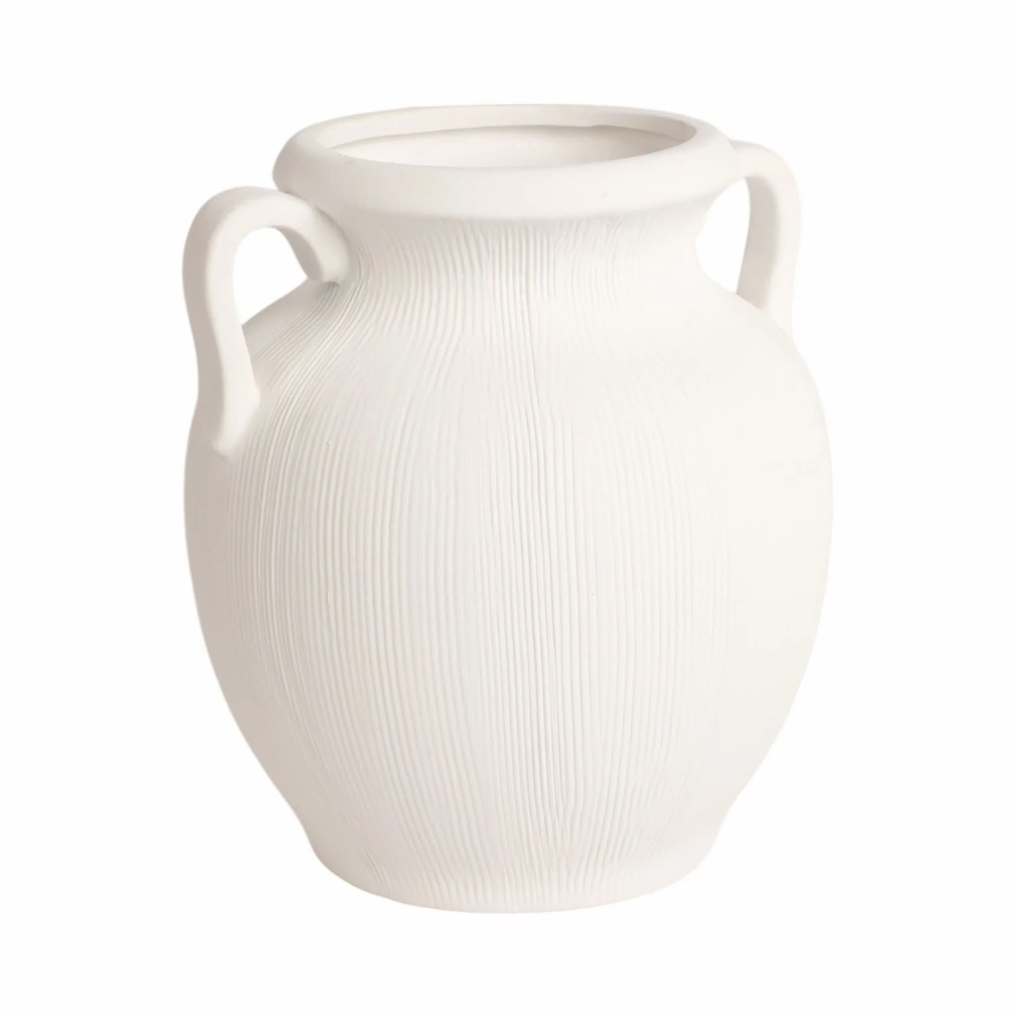 9" Weathered Jug With Handles, White - Image 3