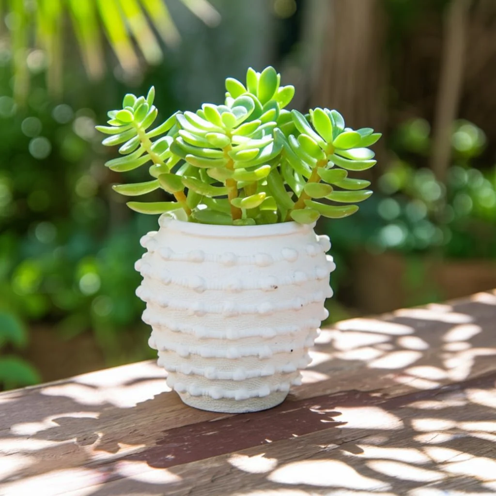 9" Woven Knot Planter, White - Image 4