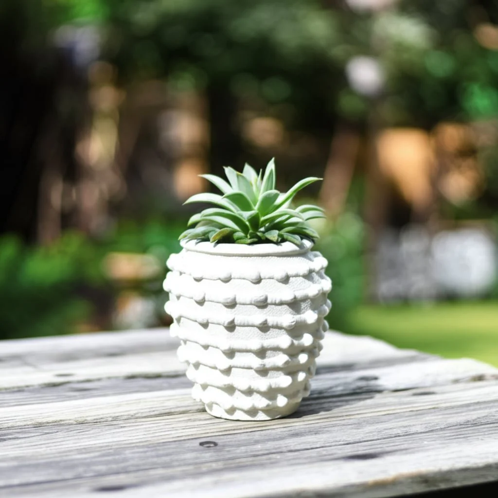 9" Woven Knot Planter, White - Image 6