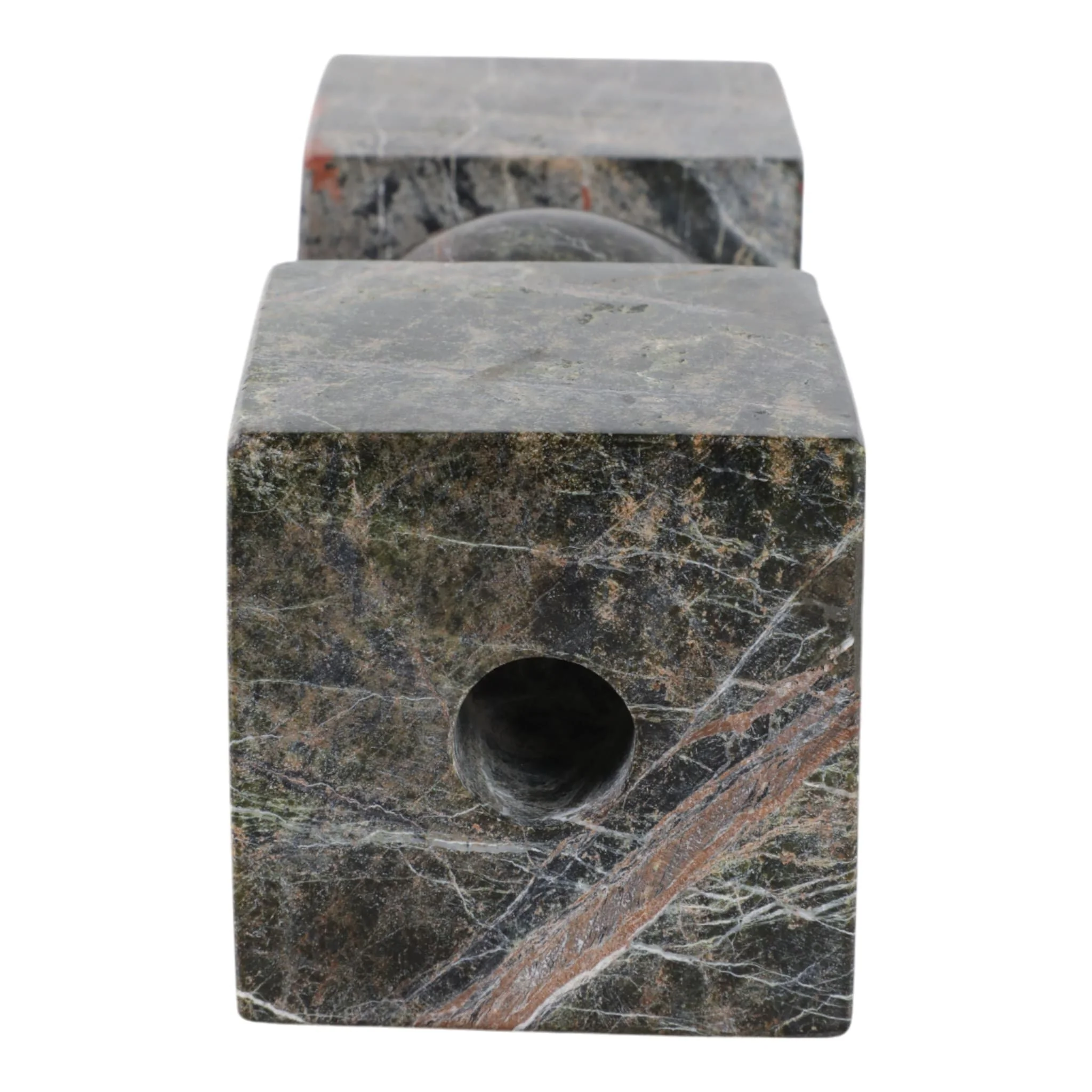 9x3" Chunky Marble Taper Holder, Forest Green - Image 6