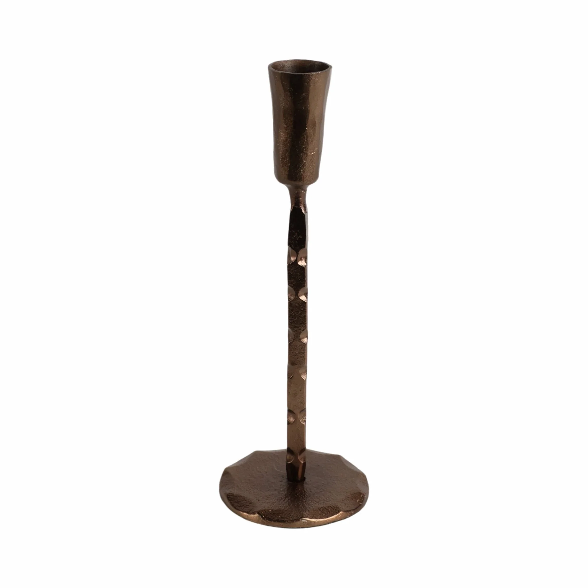 9x3" Forged Cast Iron Taper Holder, Matte Bronze - Image 3