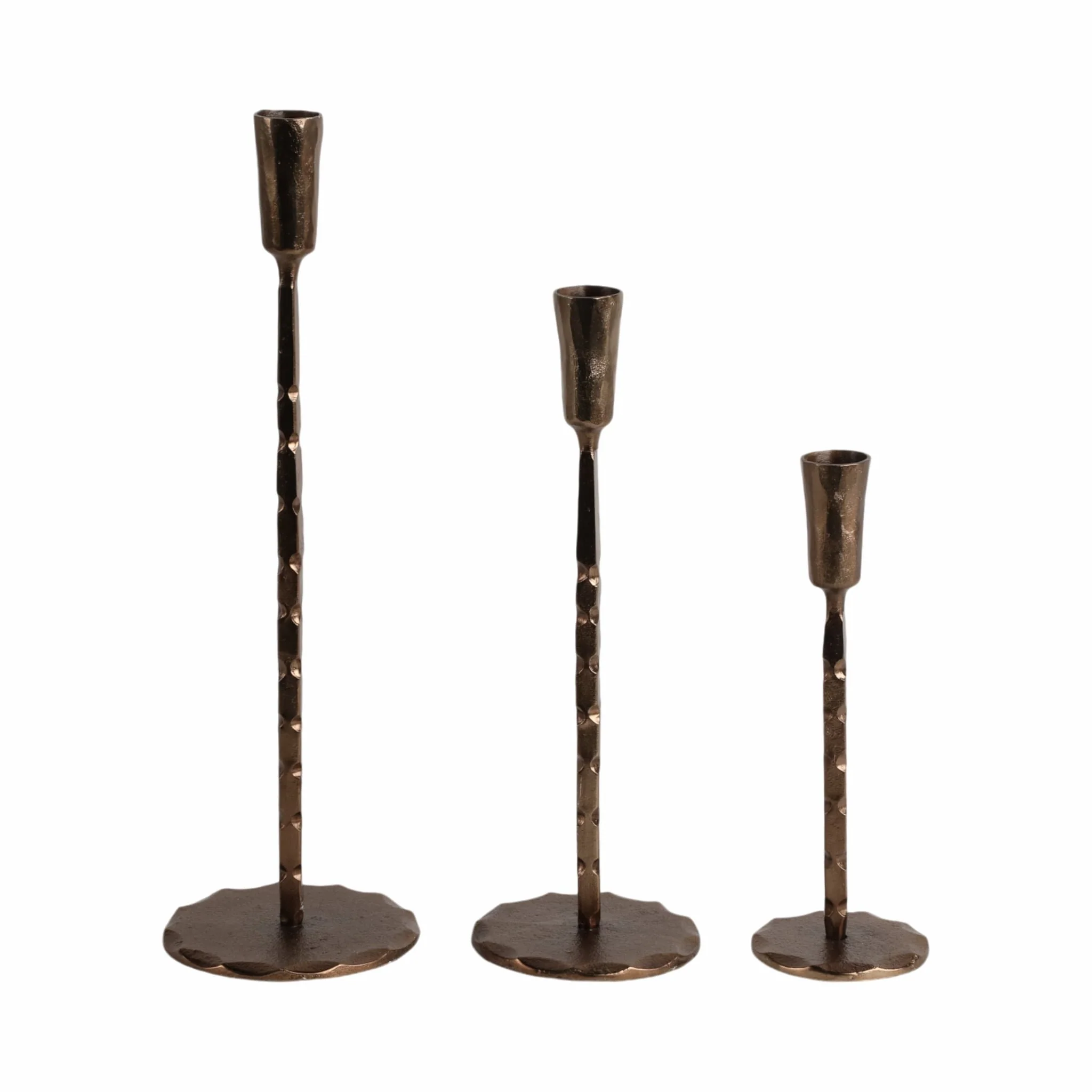9x3" Forged Cast Iron Taper Holder, Matte Bronze - Image 7