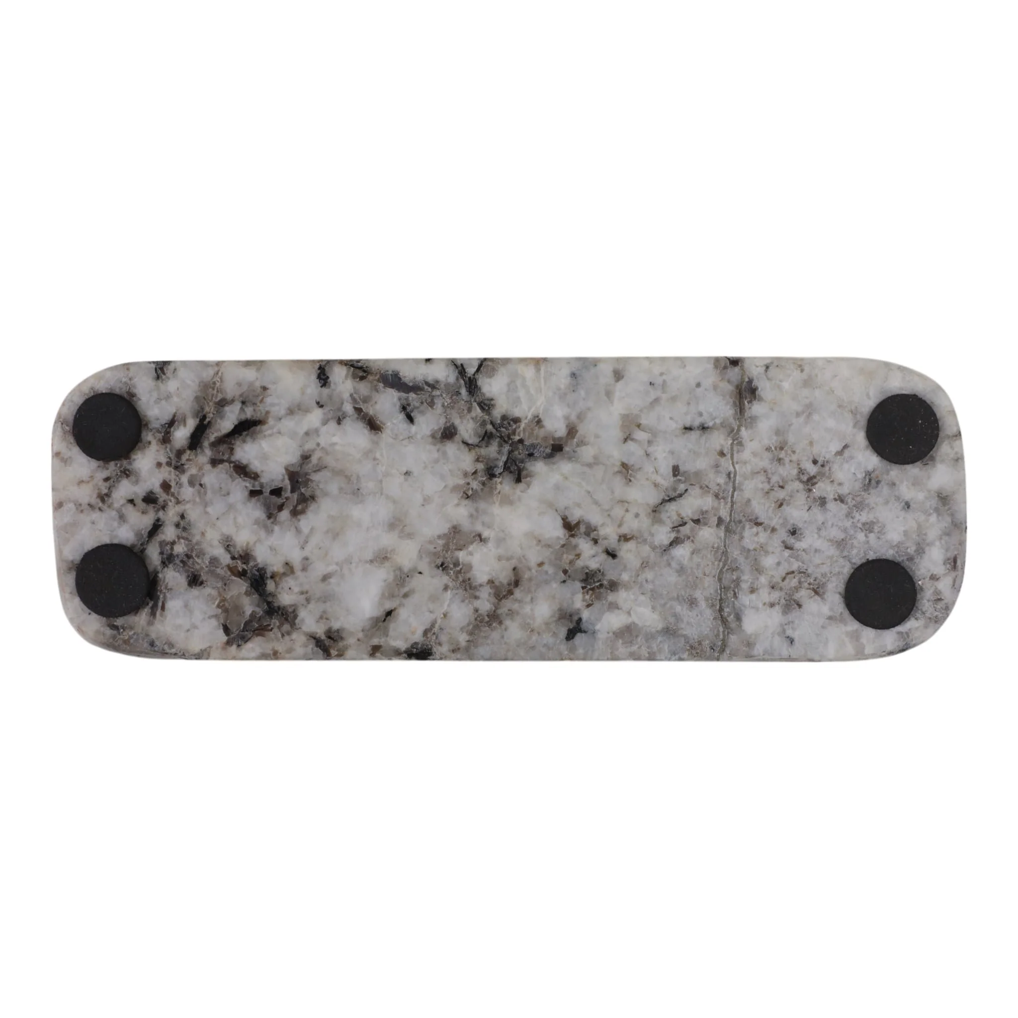 9x3" Marble 3-tealight Holder, White/black - Image 8