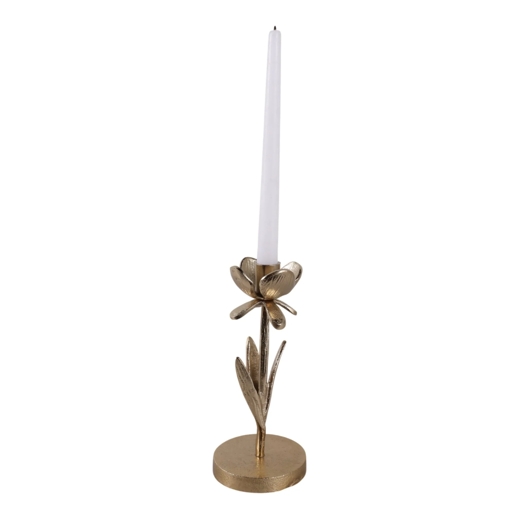 9x4" Flower Bloom Taper Holder, Champagne - Image 2
