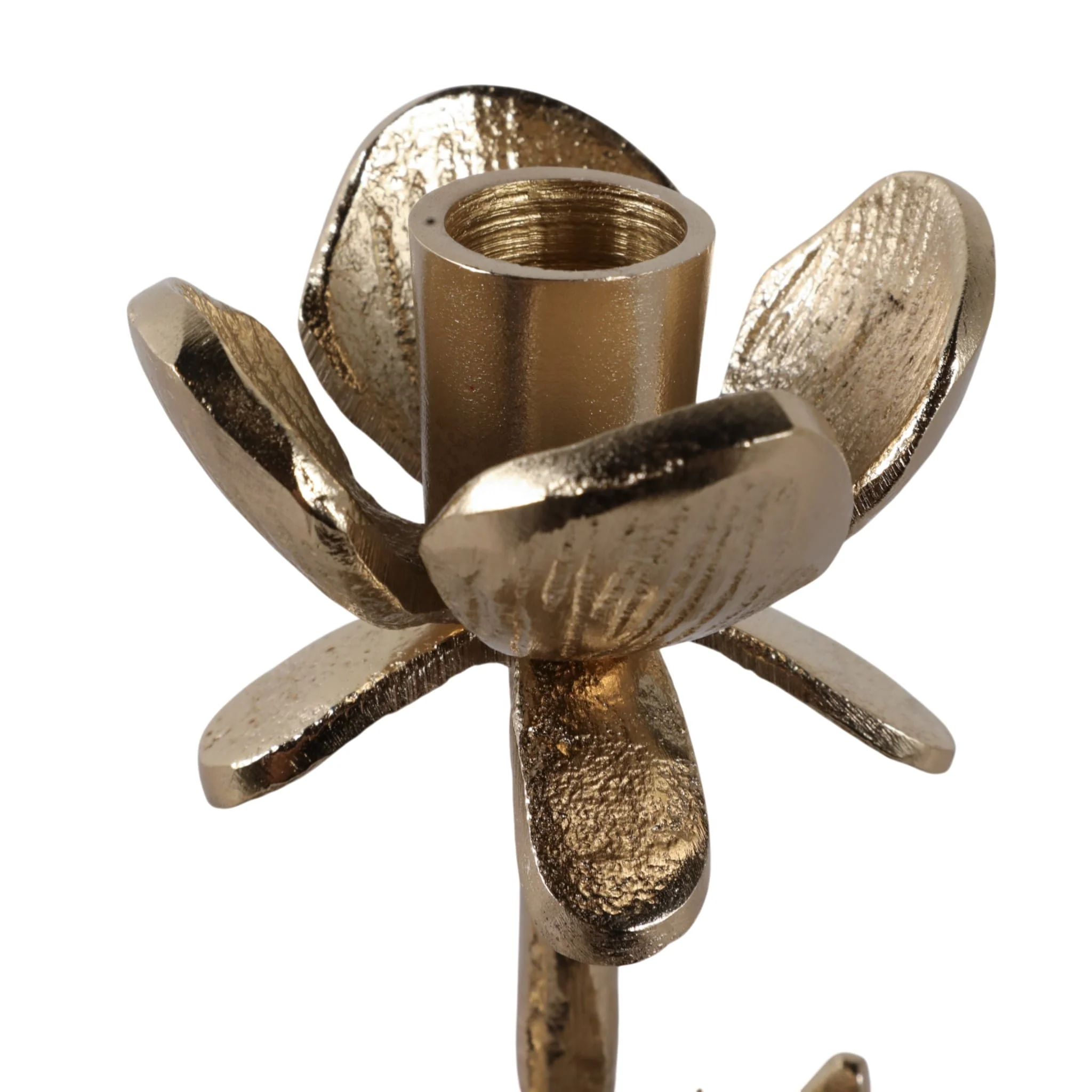 9x4" Flower Bloom Taper Holder, Champagne - Image 6