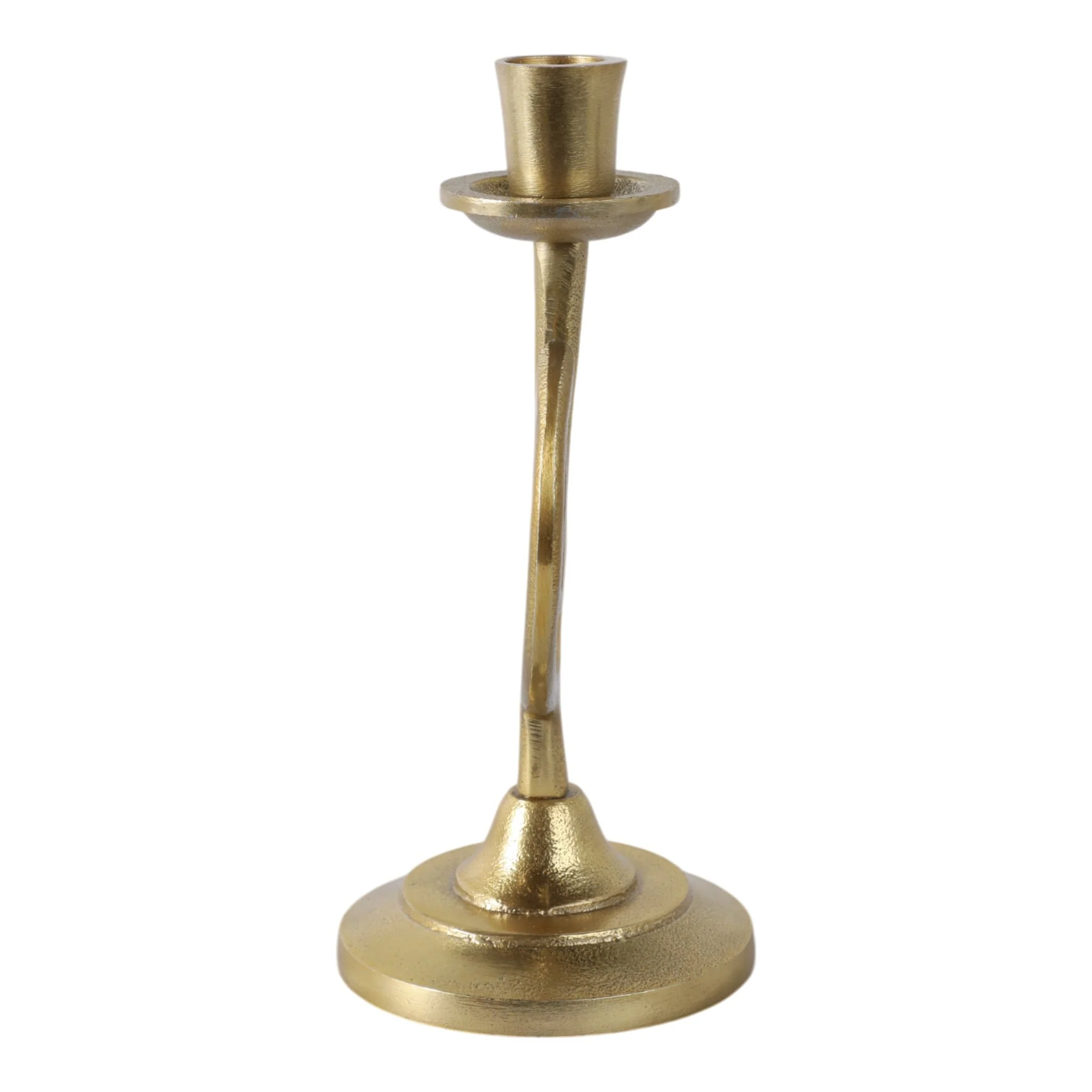 9x5" Crescent Moon Taper Holder, Gold - Image 3