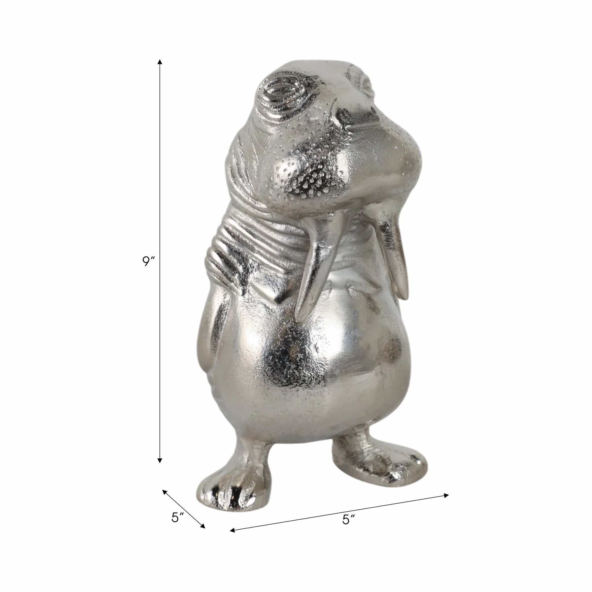 9x5" Metal Walrus, Silver - Image 8