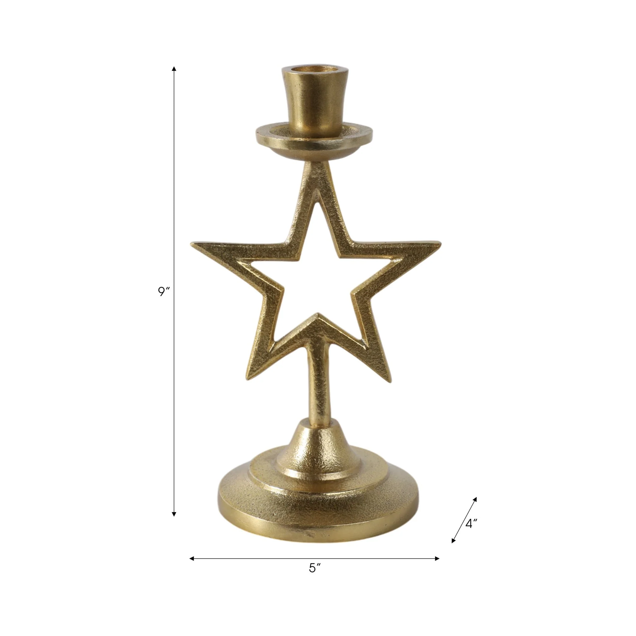 9x5" Star Taper Holder, Gold - Image 9