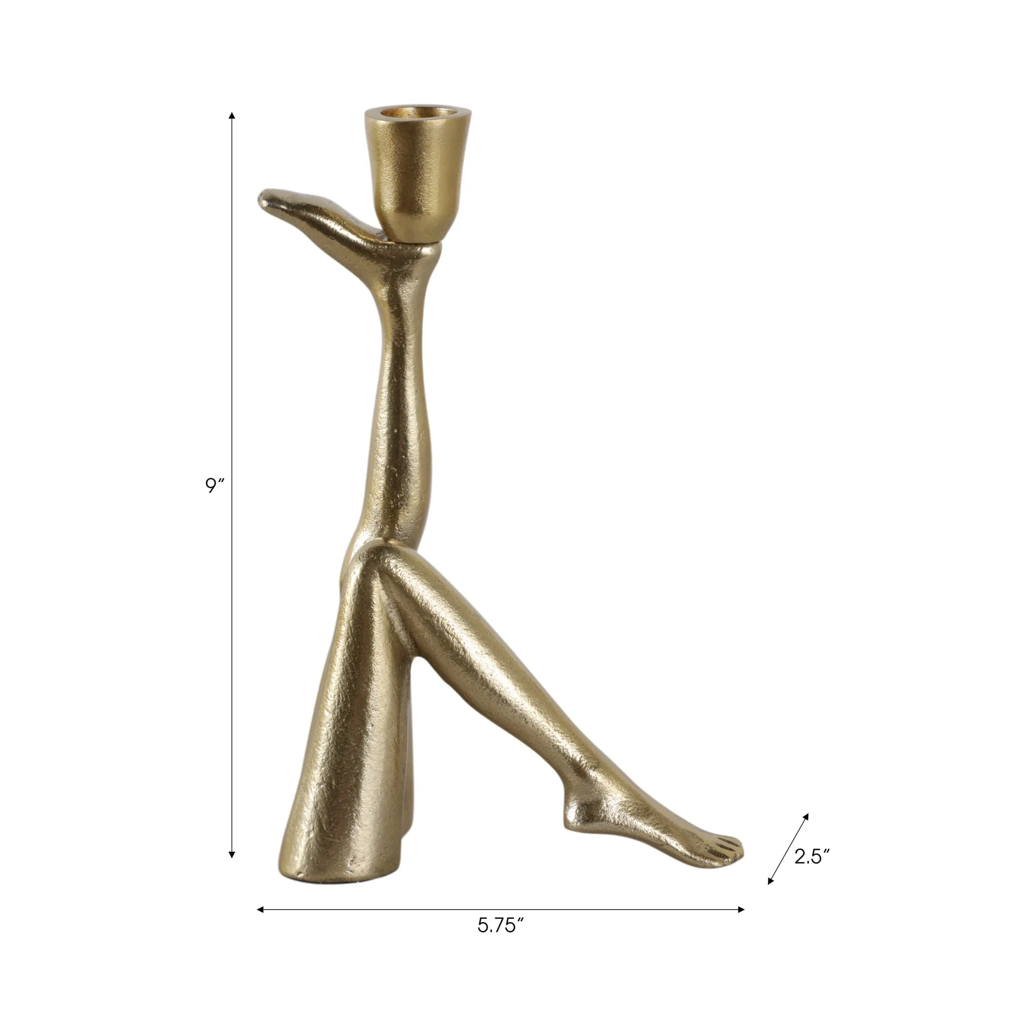 9x6" Leg Up Taper Holder, Gold - Image 2