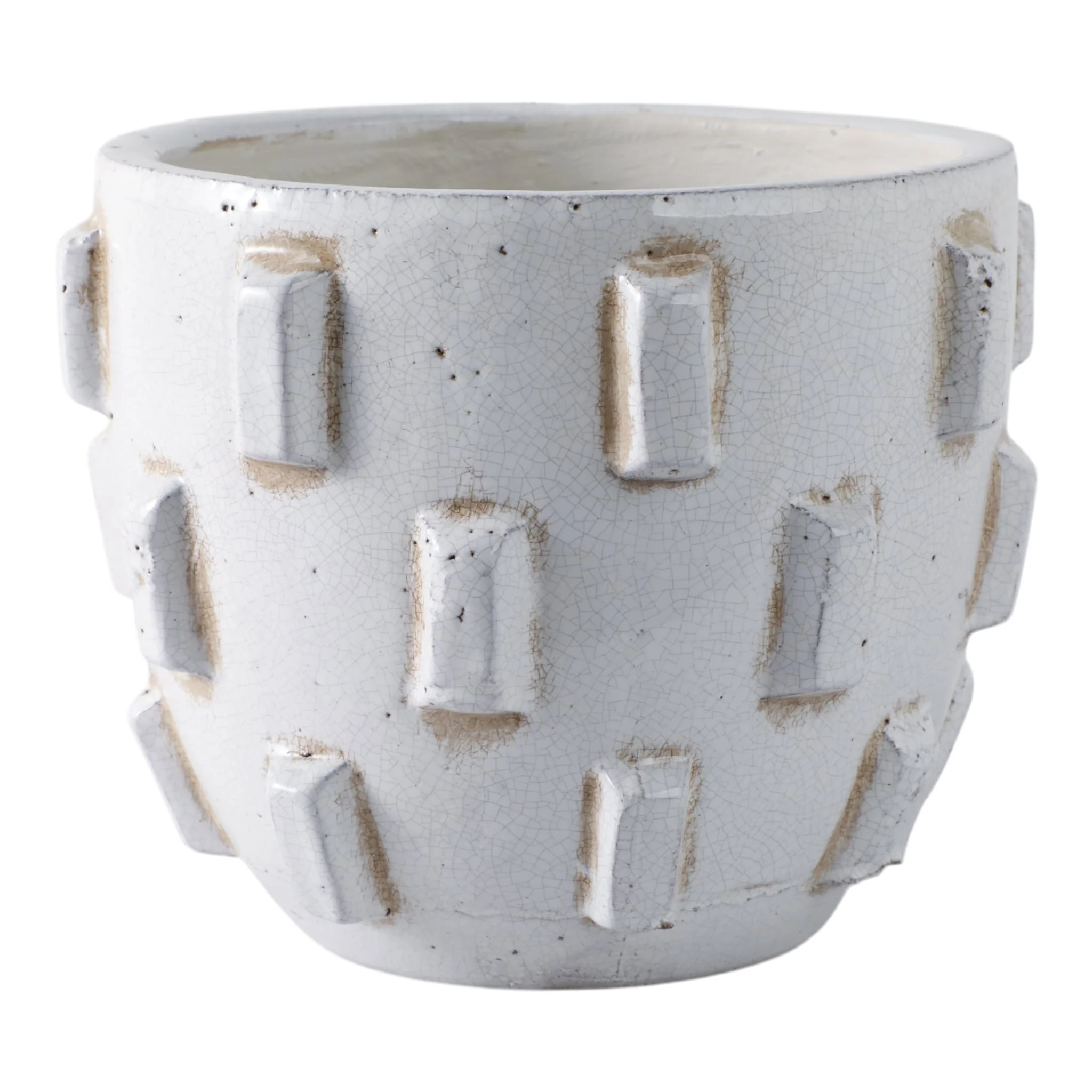 9x8" Sculptural Hobnail Planter, White - Image 4