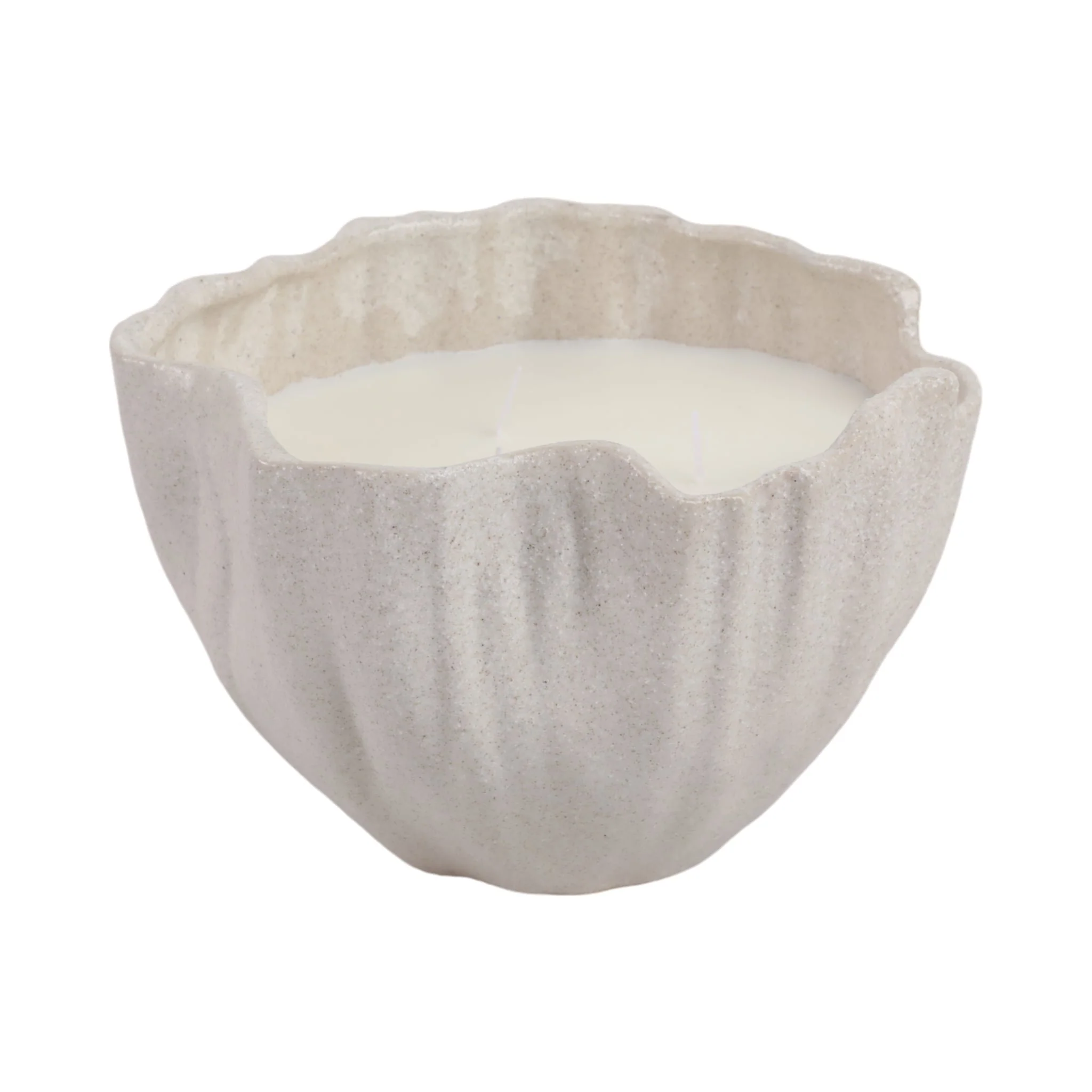 9x9" 48 Oz Grapefruit & Ginger Wavy Candle, Ivory - Image 3