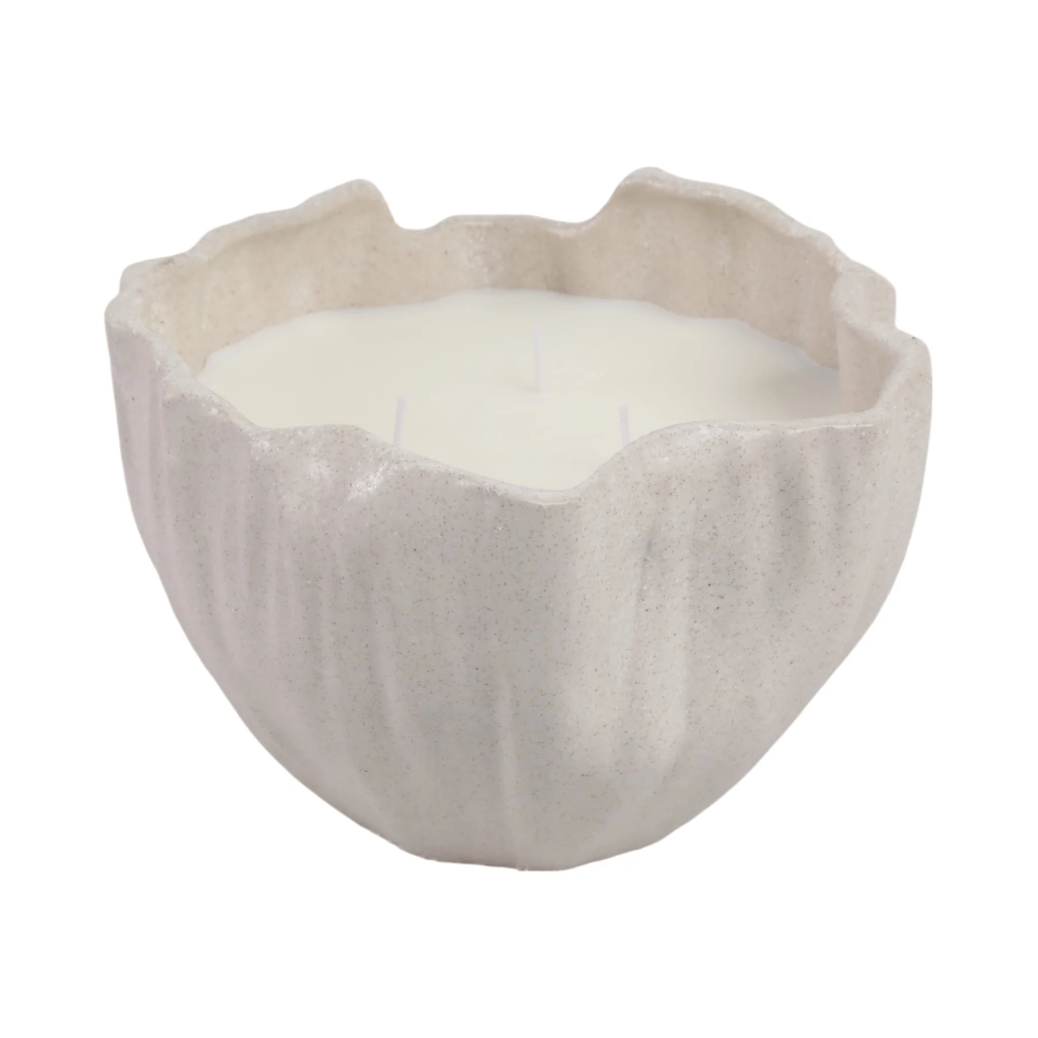 9x9" 48 Oz Grapefruit & Ginger Wavy Candle, Ivory - Image 4