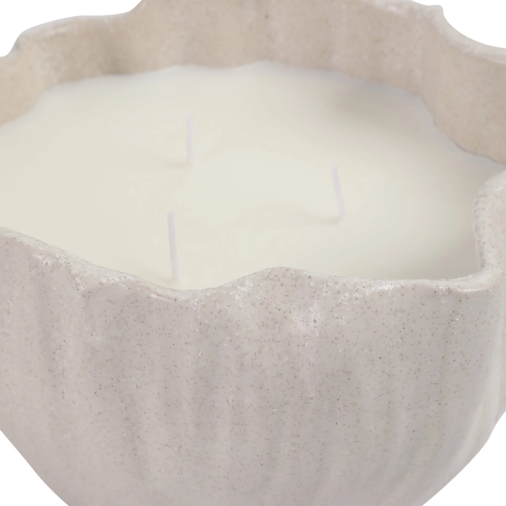 9x9" 48 Oz Grapefruit & Ginger Wavy Candle, Ivory - Image 5