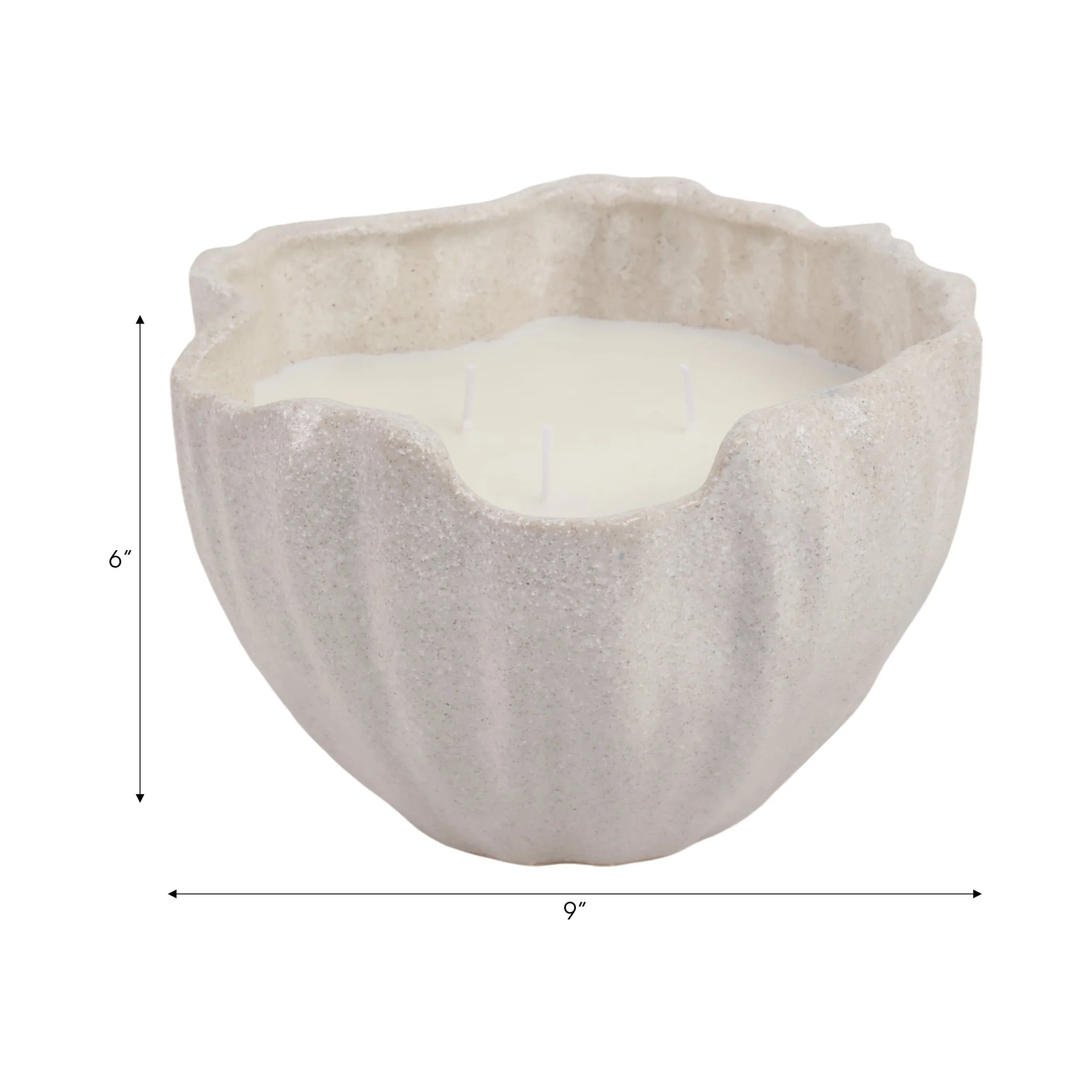 9x9" 48 Oz Grapefruit & Ginger Wavy Candle, Ivory - Image 8