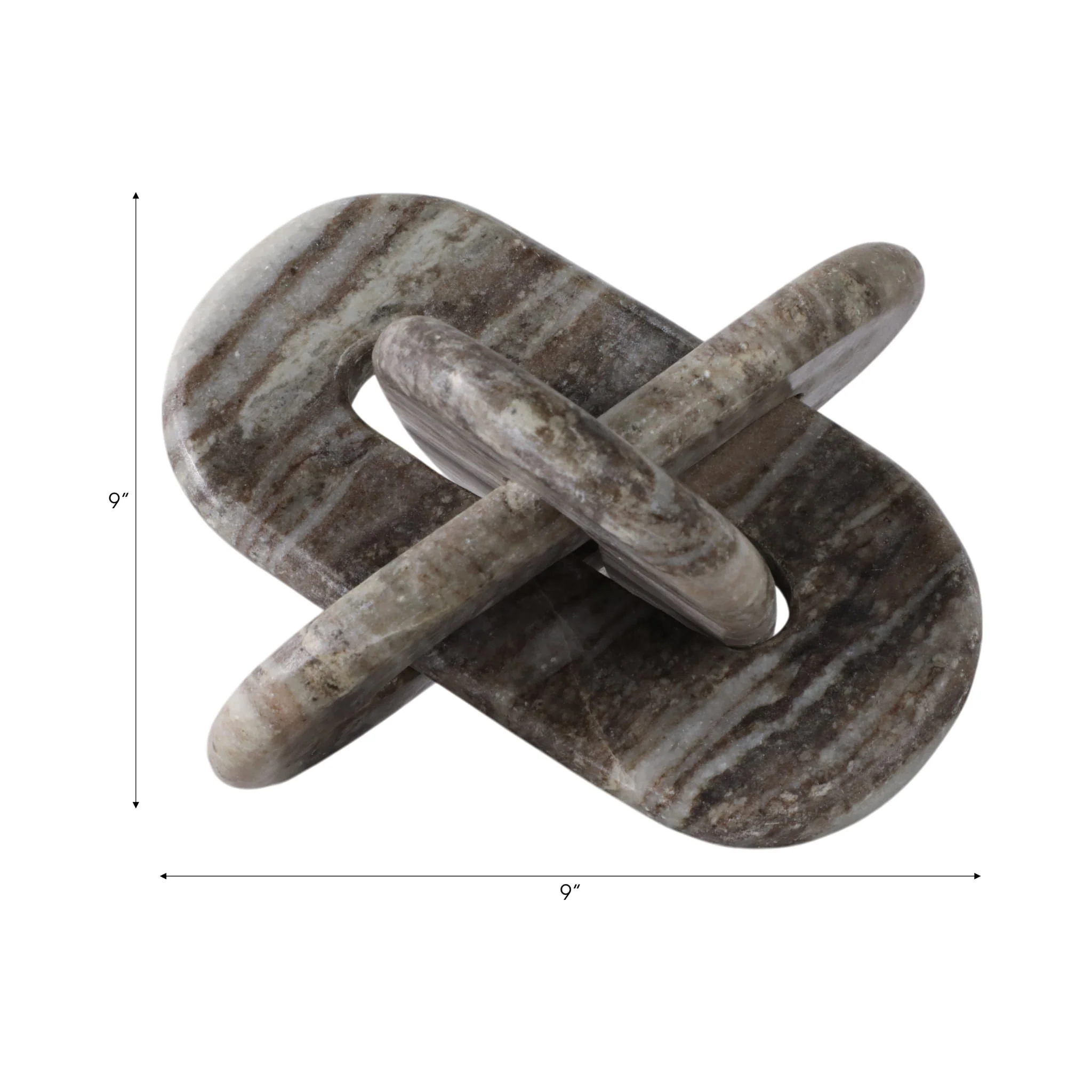 9x9" Rounded Marble Knot, Grey - Image 8