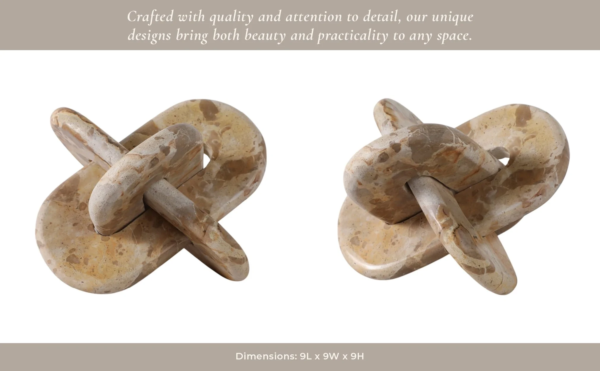 9x9" Rounded Marble Knot, Light Leopard - Image 9