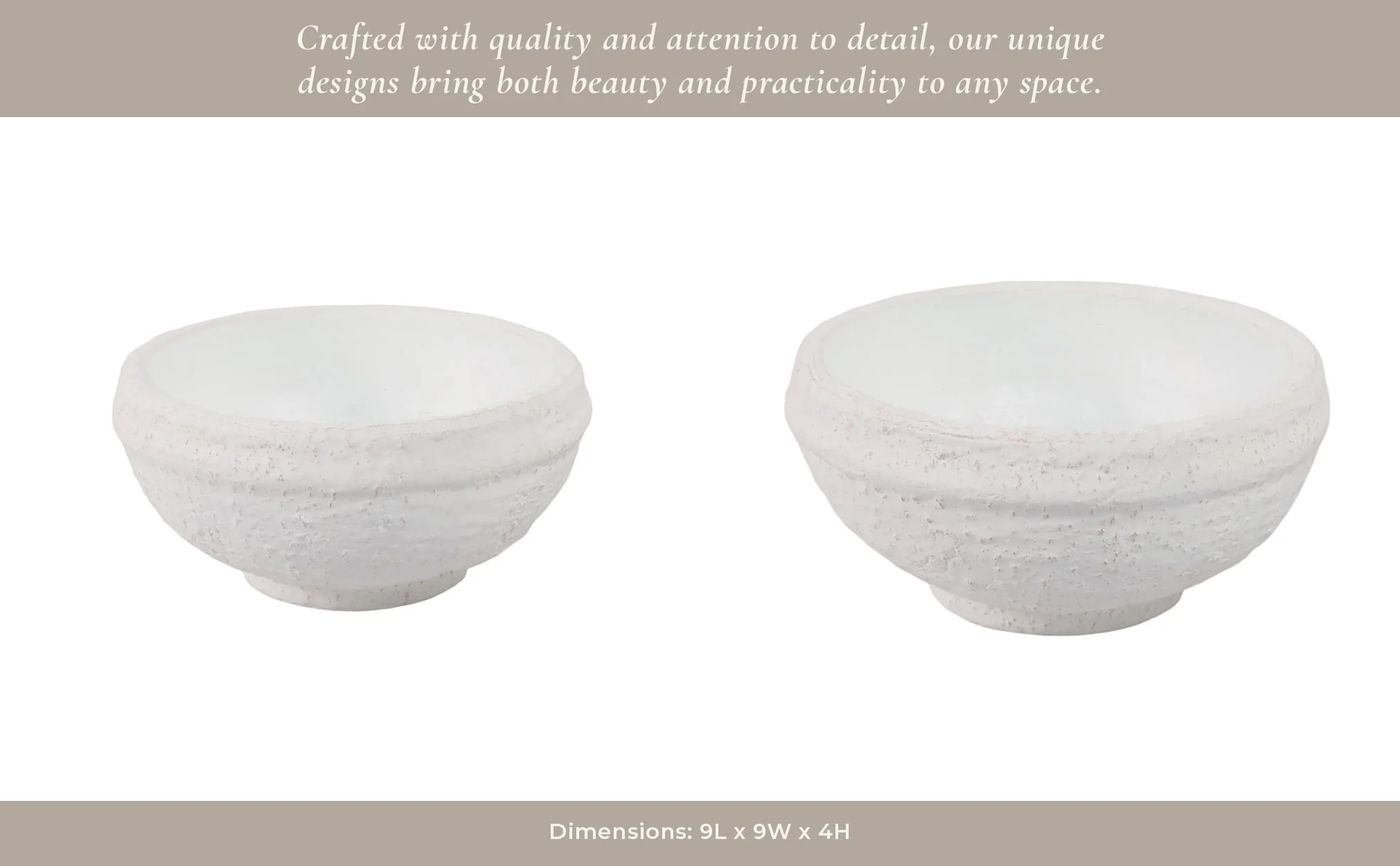 9x9" Textured Bowl, White - Image 14